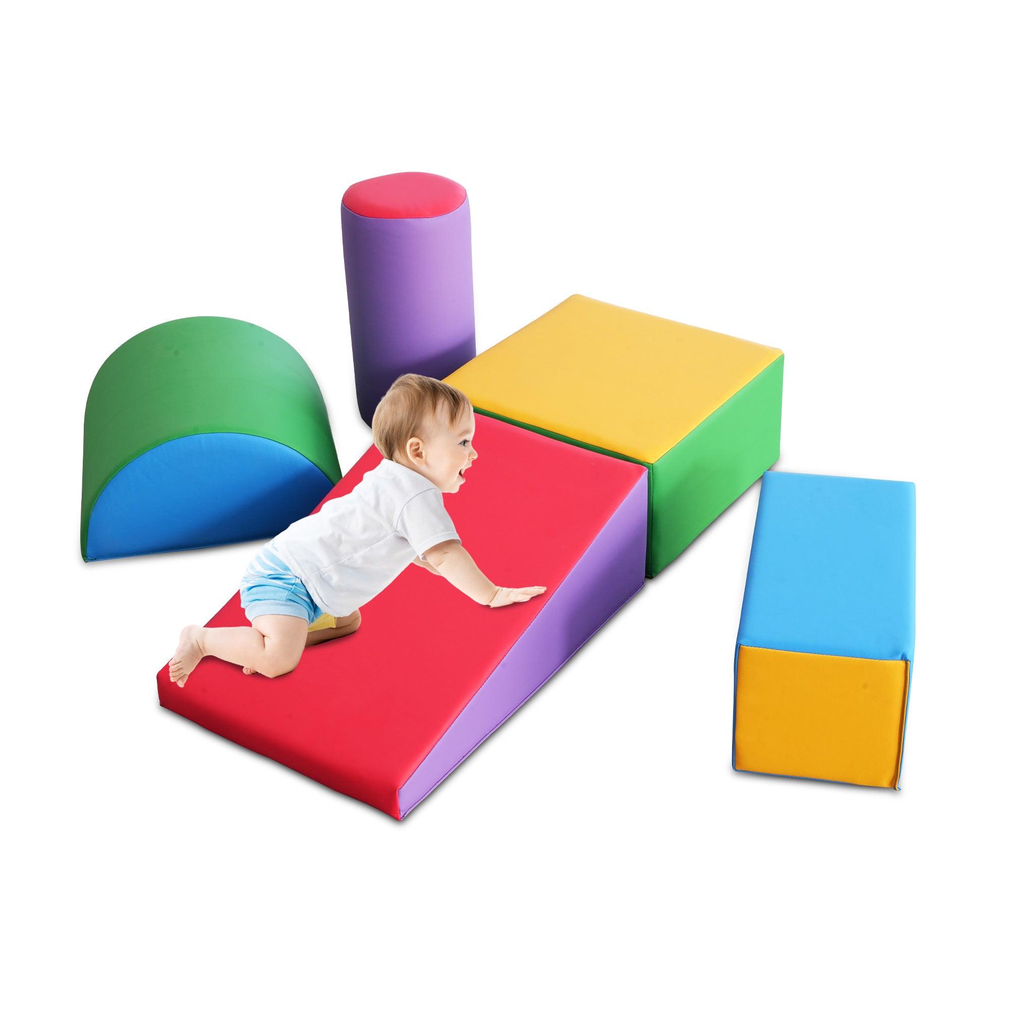 Toddler Climbing Toys 1-3, Toddler Climbing Toys Indoor Play Set, Safe Soft Foam Climbing Blocks, Indoor Activity Play Structures for Toddlers and Children's Homes, Preschool and Daycare, 5 Pieces - Bosonshop