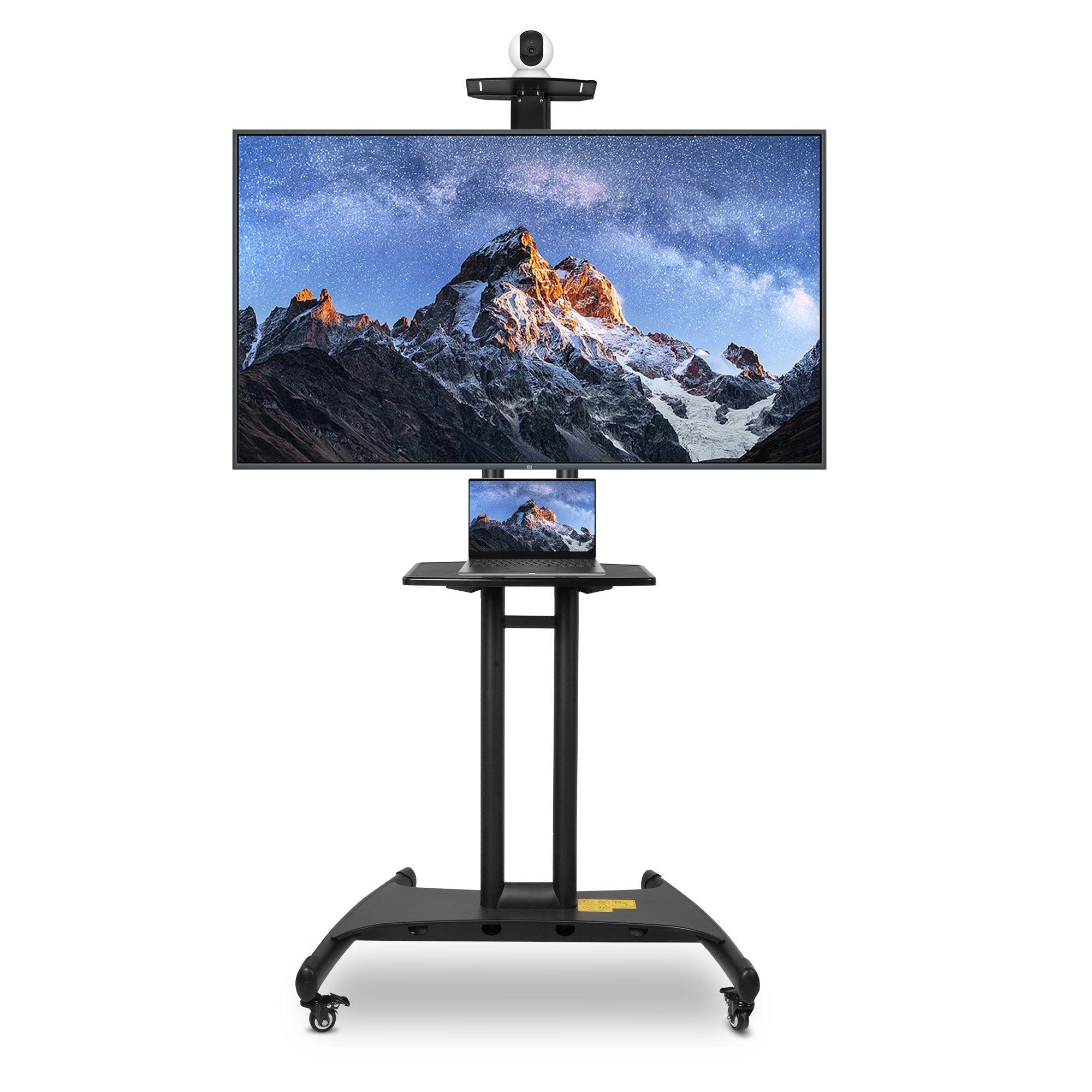 Portable Mobile TV Stand with Wheels for 32-70 Inch Flat Screen TVs - Tall TV Cart with Adjustable Height AV/Camera Shelf, Supports Up to 100lbs, Max VESA 600x400mm - Bosonshop