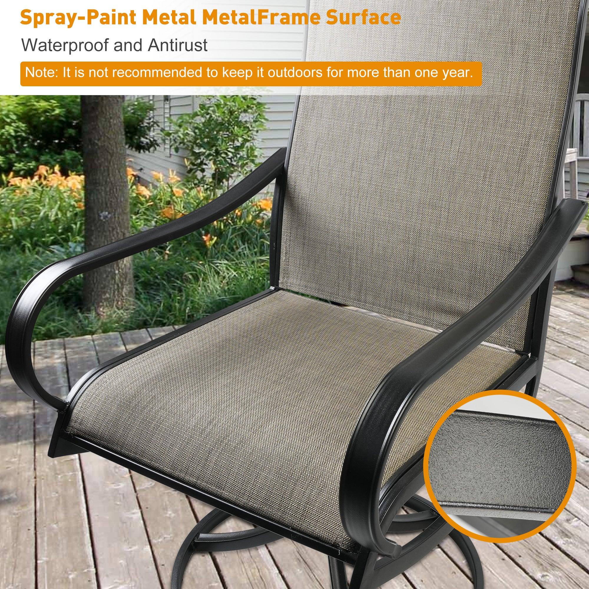 (Out of stock) Swivel Outdoor Dining Chairs Set of 2 Patio Textilene Mesh Fabric Chairs - Bosonshop