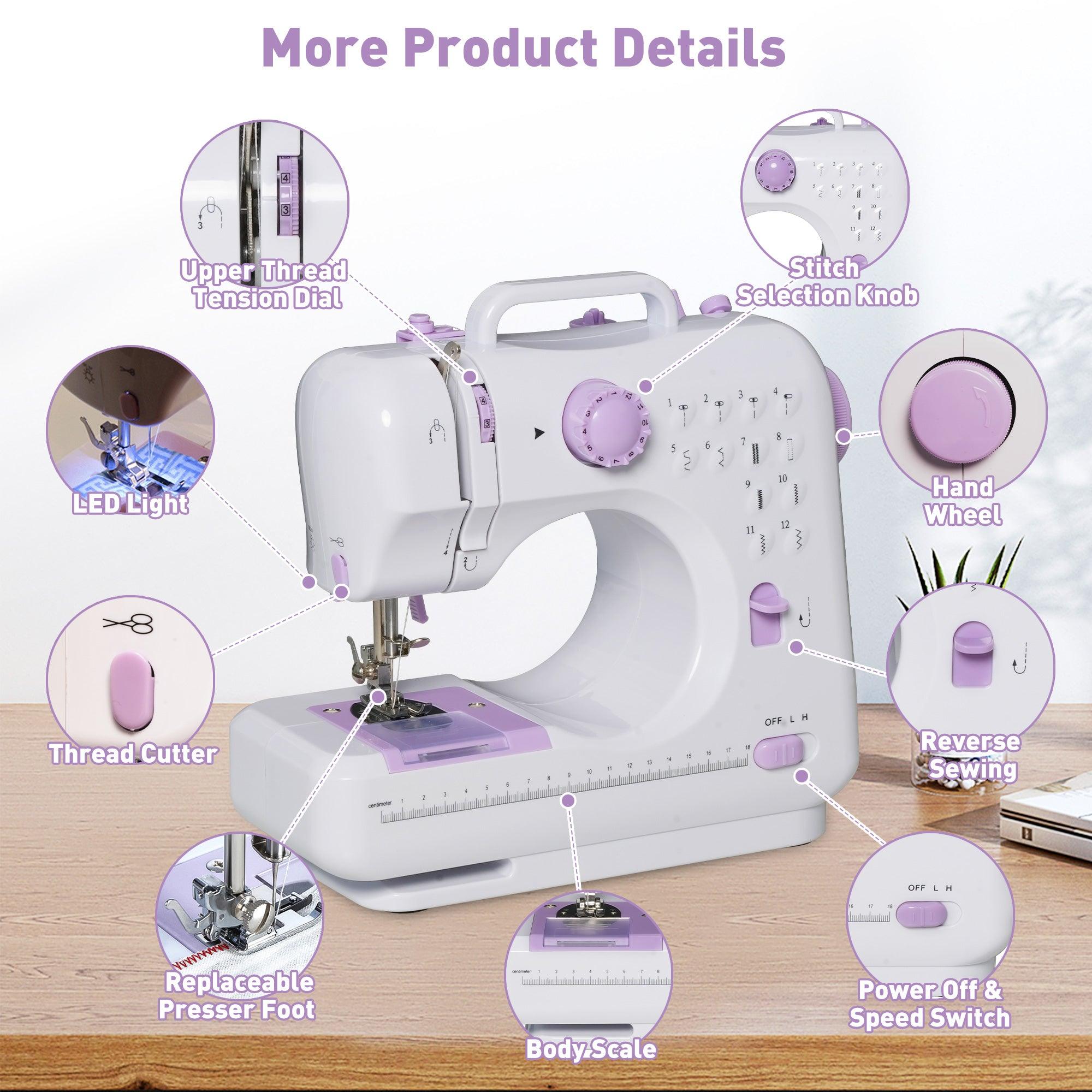 Beginner Two Speed Sewing Machine, Mini Sewing Machine Reverse Sewing, 12 Needles - Bosonshop