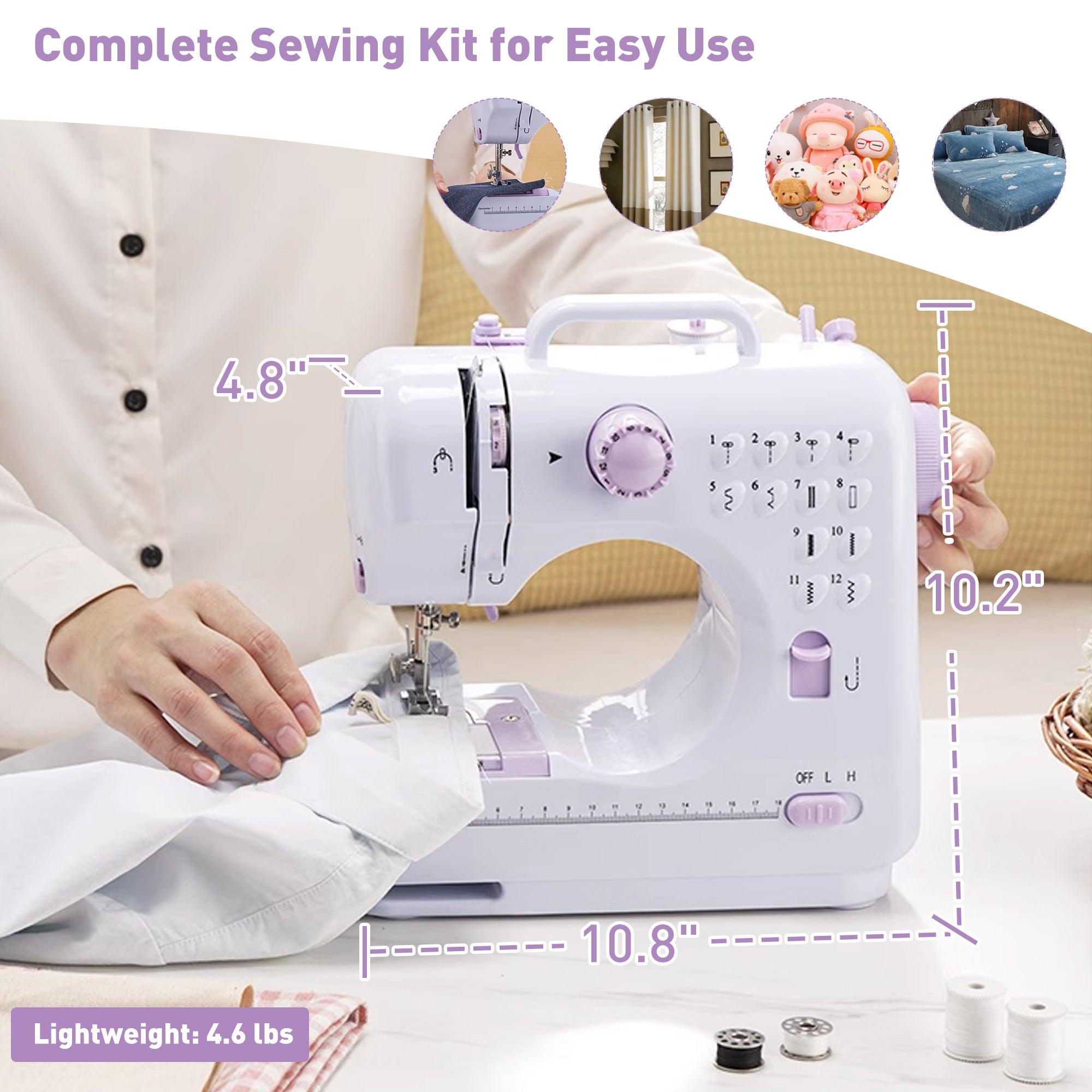 Beginner Two Speed Sewing Machine, Mini Sewing Machine Reverse Sewing, 12 Needles - Bosonshop