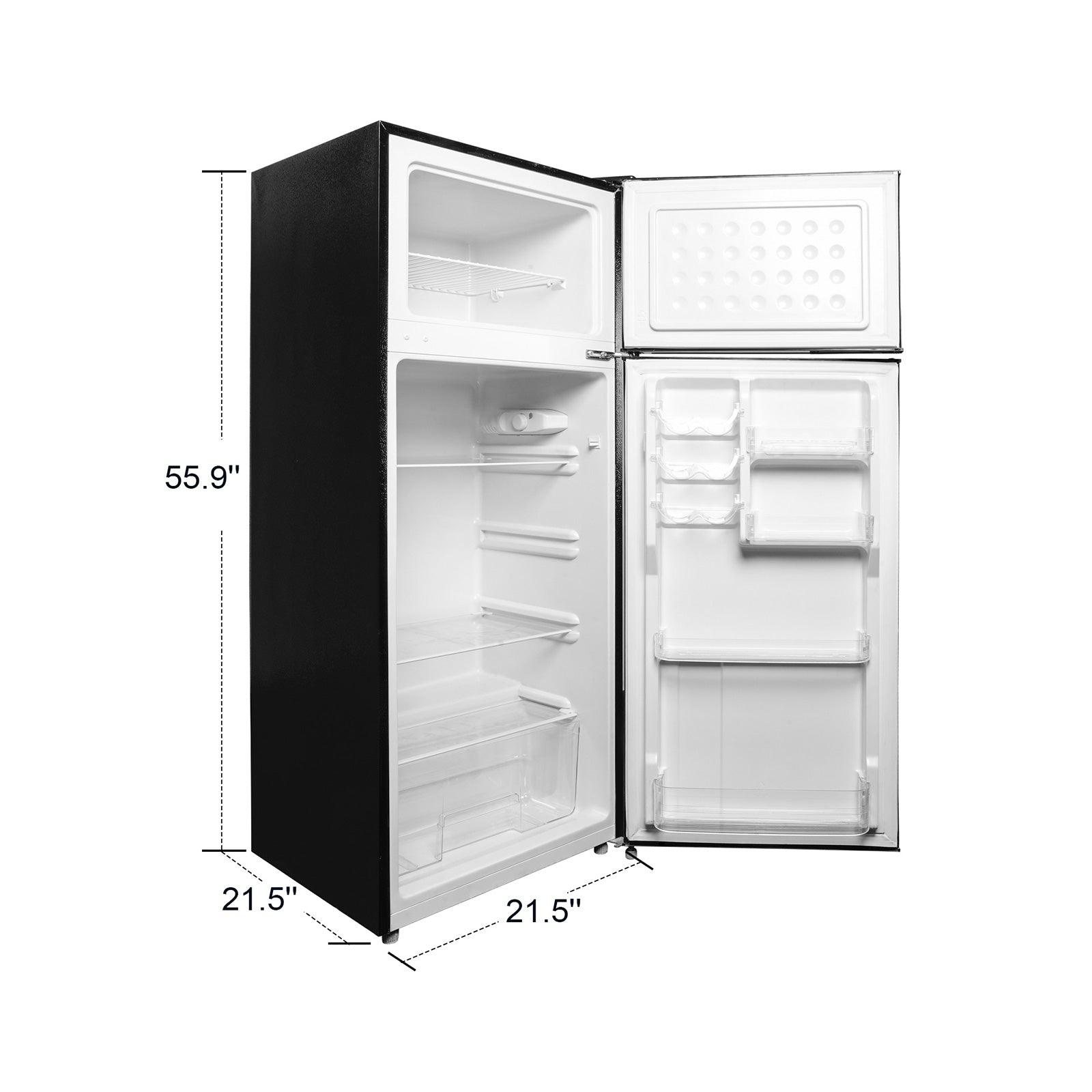 7.7 Cu Ft Mini Fridge with Freezer, Double Door Apartment Size Refrigerator for Bedroom Office or Dorm, Black - Bosonshop