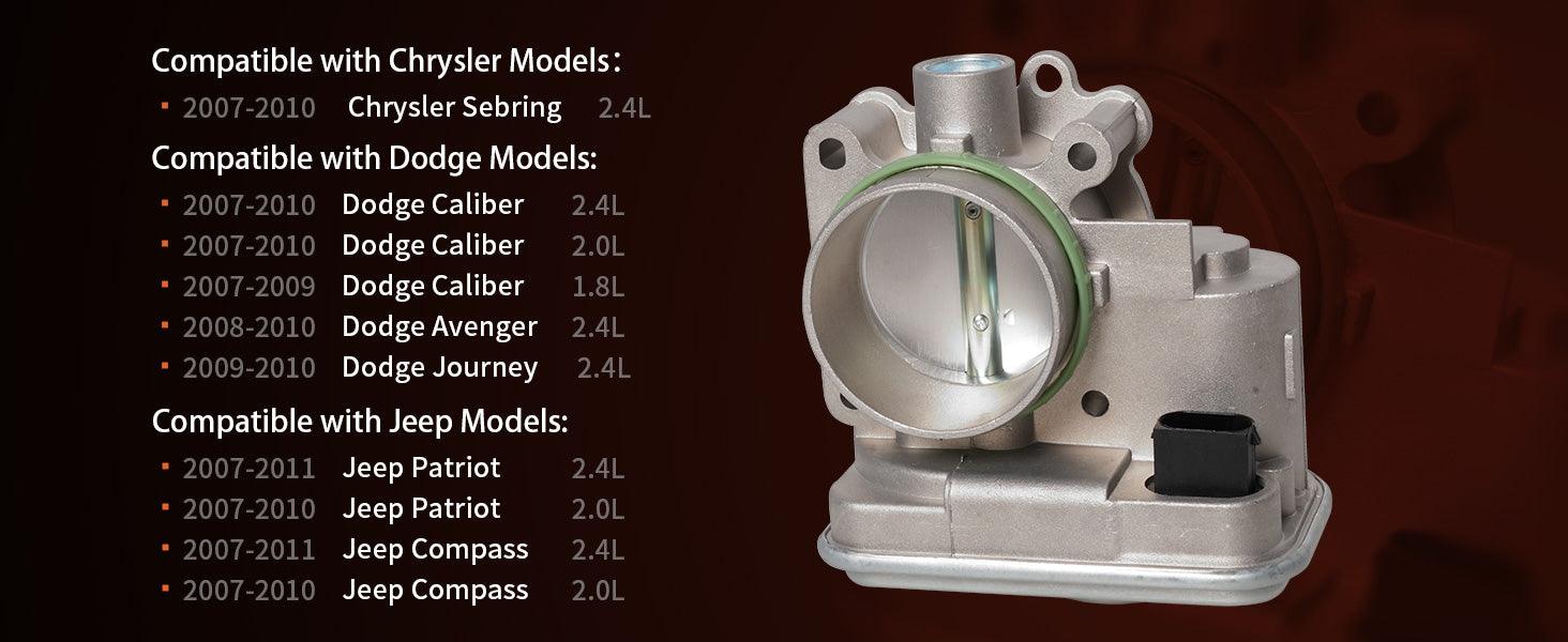 Electronic Throttle Body Compatible with Jeep Patriot and Compass, Dodge Caliber and Journey, Chrysler Sebring, 1.8L 2.0L 2.4L Engine, Year 07-11, Replaces 04891735AC, 04891735AD, 977-025 - Bosonshop