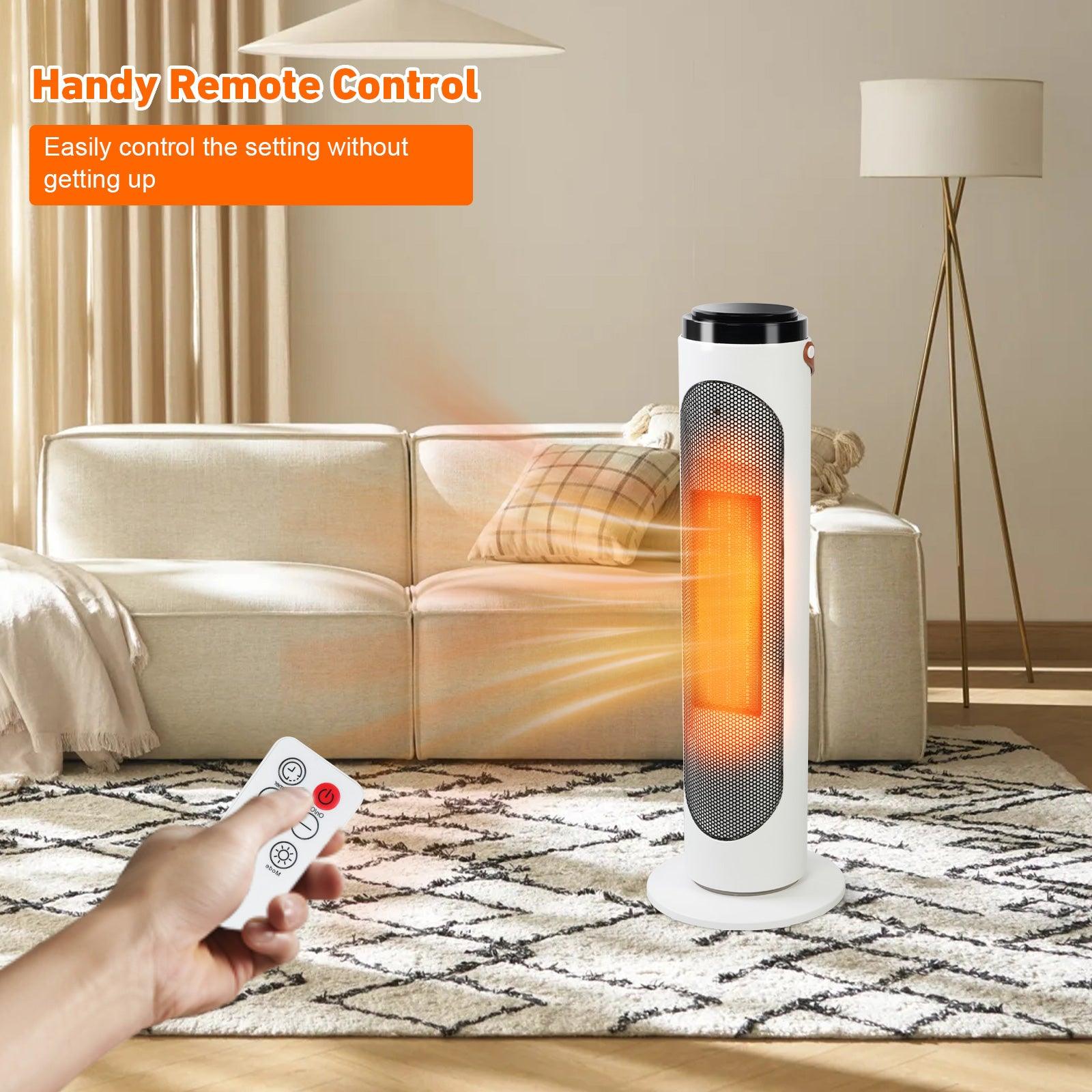 1500W Space Heaters PTC Oscillating Ceramic Heaters and Remote,24h Timer for Office Room Indoor - Bosonshop