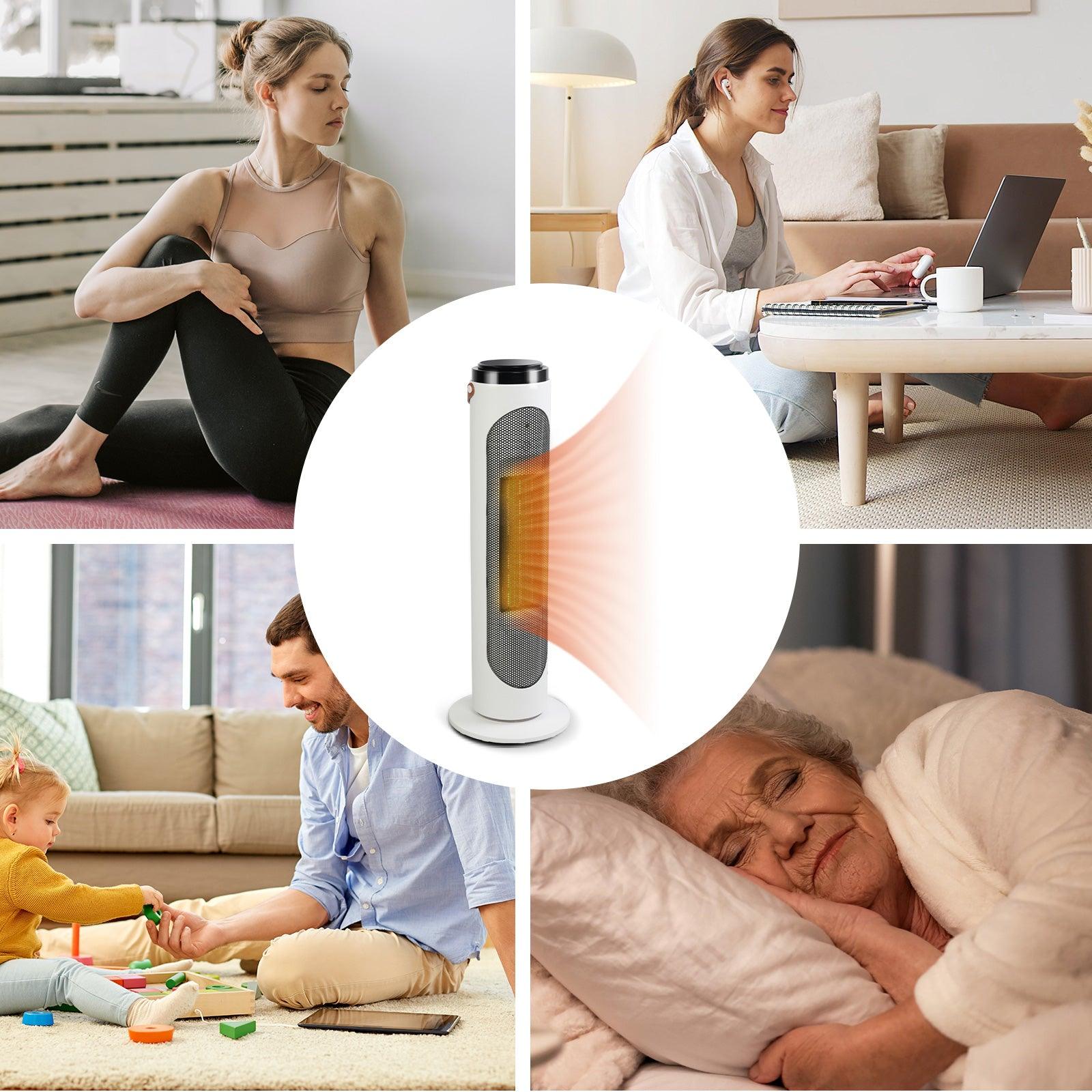 1500W Space Heaters PTC Oscillating Ceramic Heaters and Remote,24h Timer for Office Room Indoor - Bosonshop