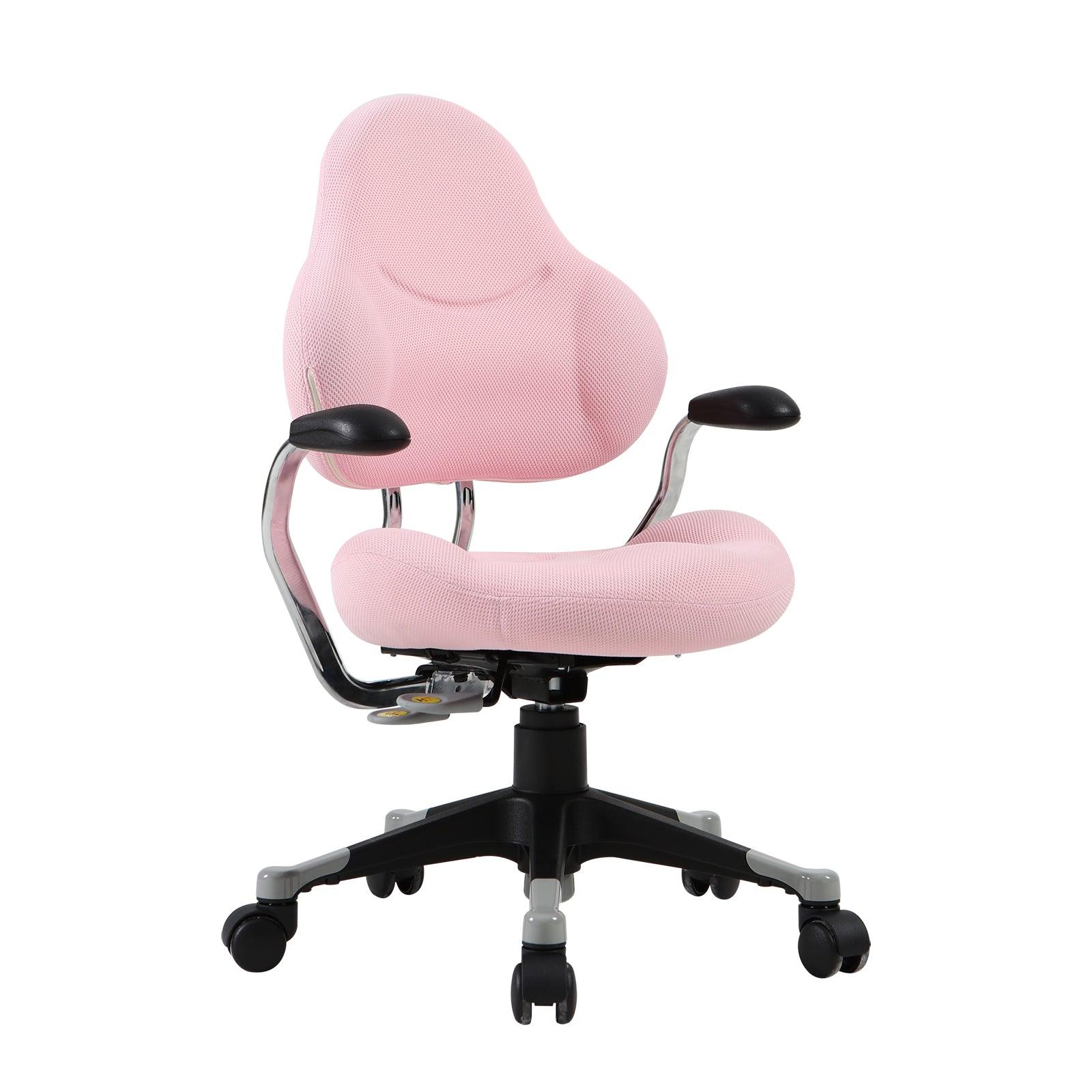 Ergonomic Children Kids Study Desk Chair Swivel Chair with Adjustable Height Mesh Mid-Back, Pink - Bosonshop