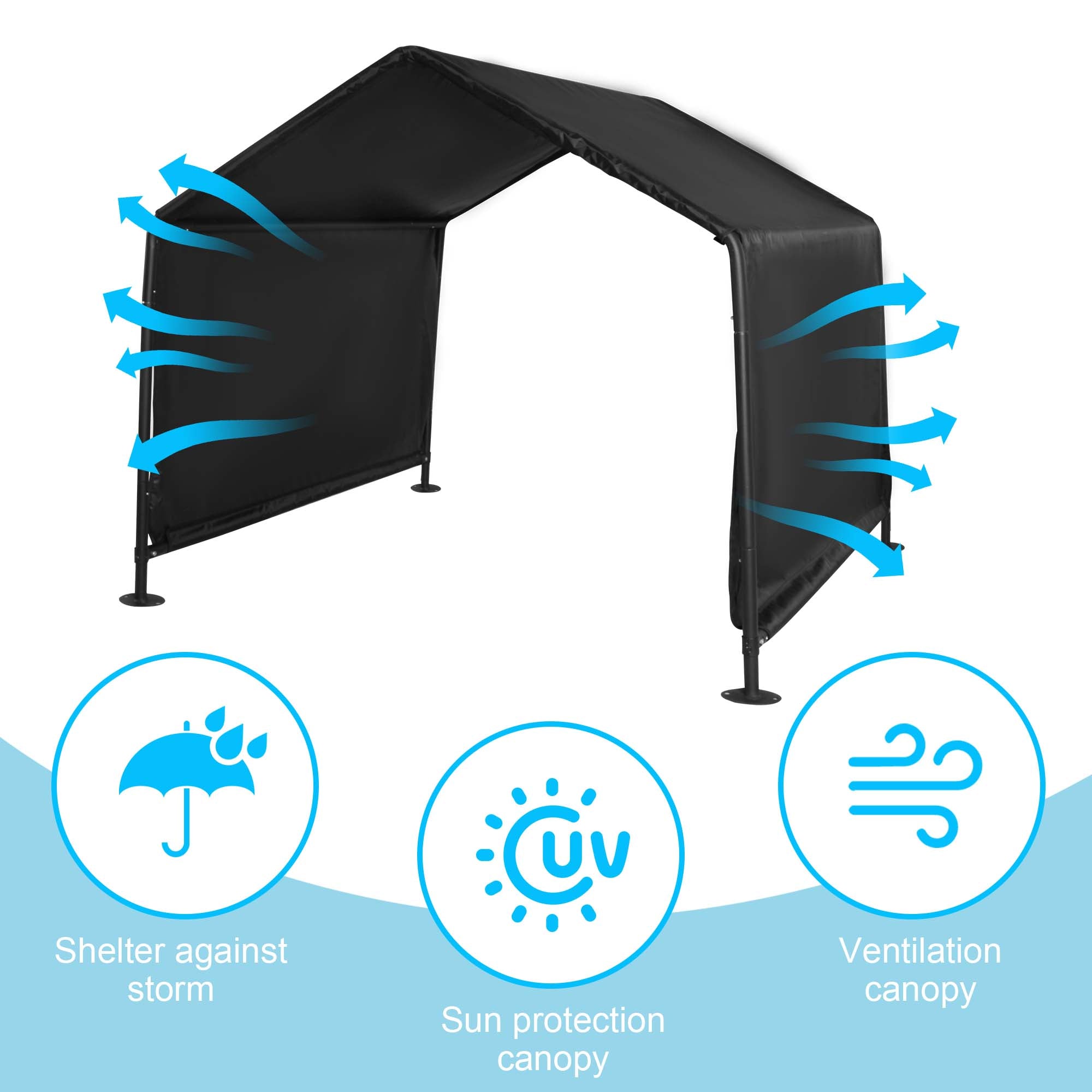 Dog Shade Shelter Outdoor Tent for Large Medium Dogs, Outside Sun Rain Canopy Pet House - Bosonshop