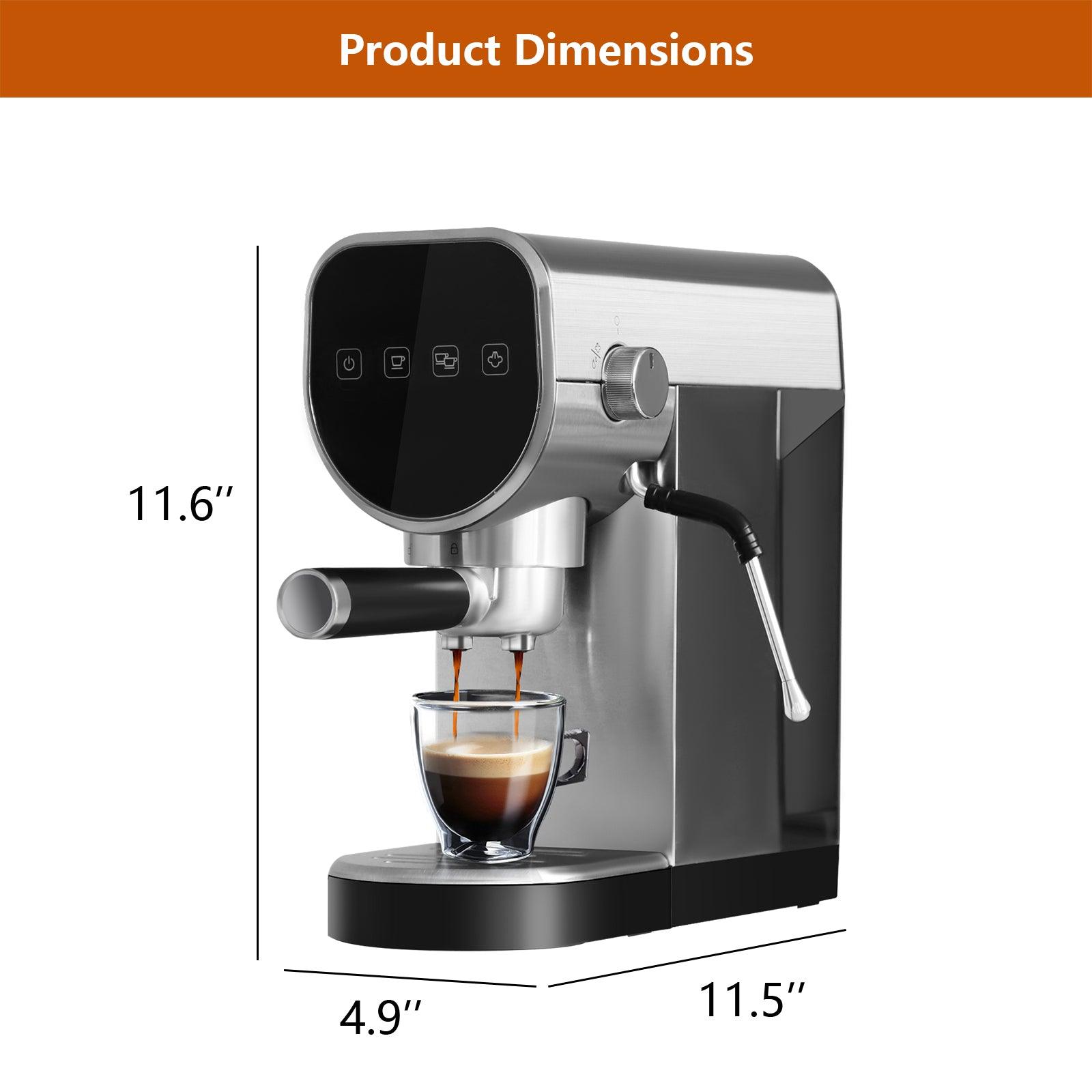 20 Bar Espresso Machine for Home with Milk Frother Wand, Coffee Maker with Digital Touch Screen - Bosonshop