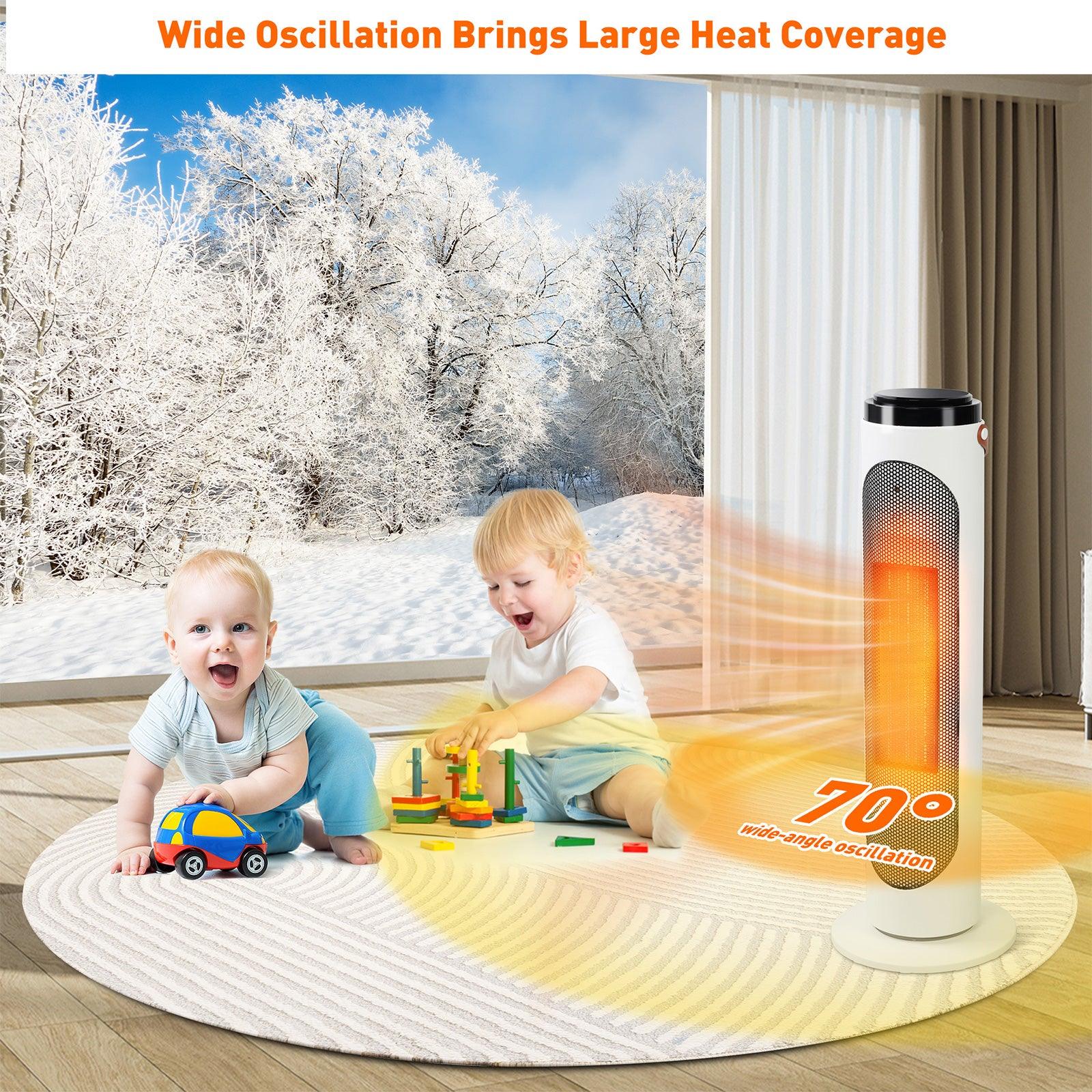 1500W Space Heaters PTC Oscillating Ceramic Heaters and Remote,24h Timer for Office Room Indoor - Bosonshop