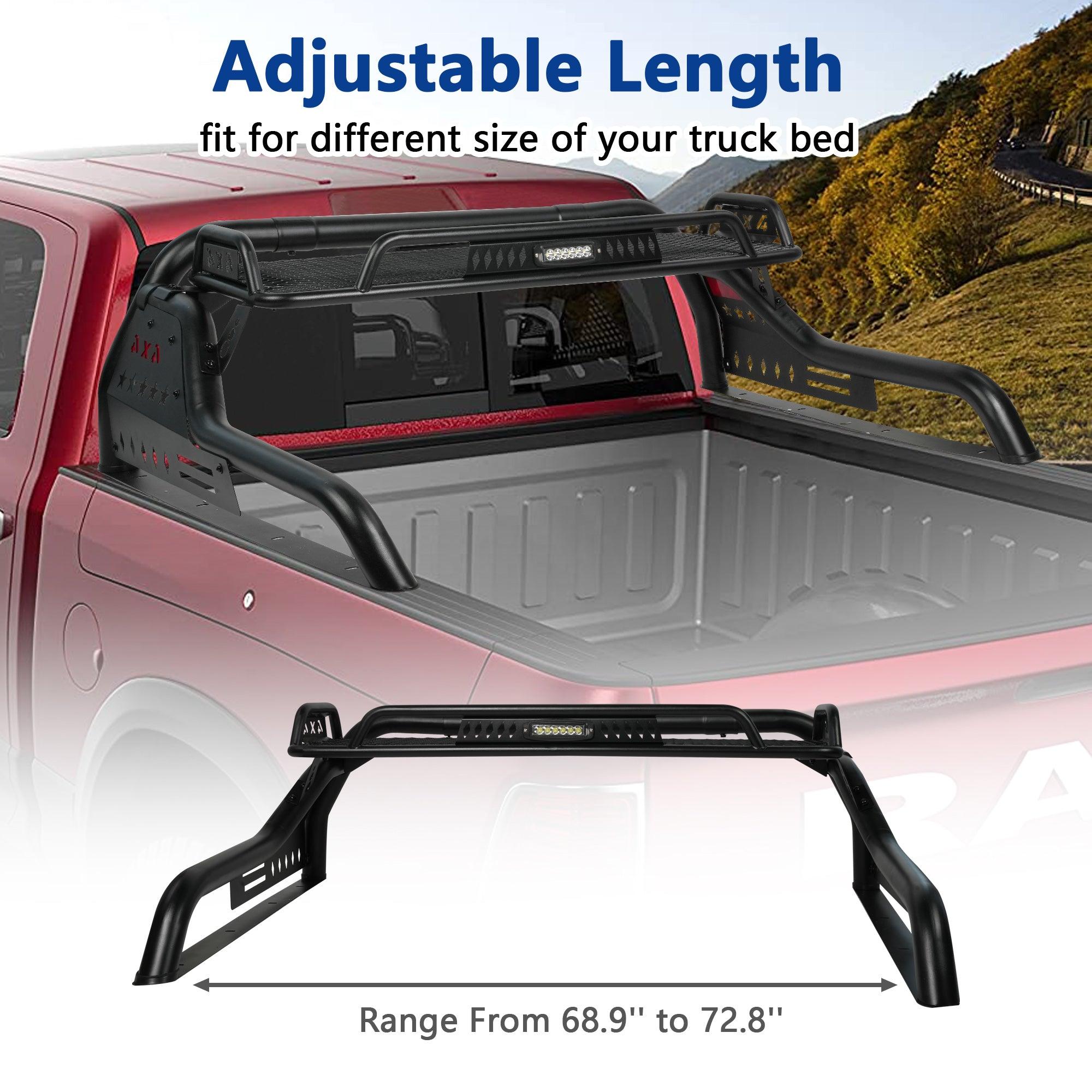 Adjustable Truck Roll Cage Light Holder Universal Sport Frame Roll Cage suitable for full size pickup trucks, Silverado 1500, F-150, Sierra 1500, Ram 1500, Tundra - Bosonshop