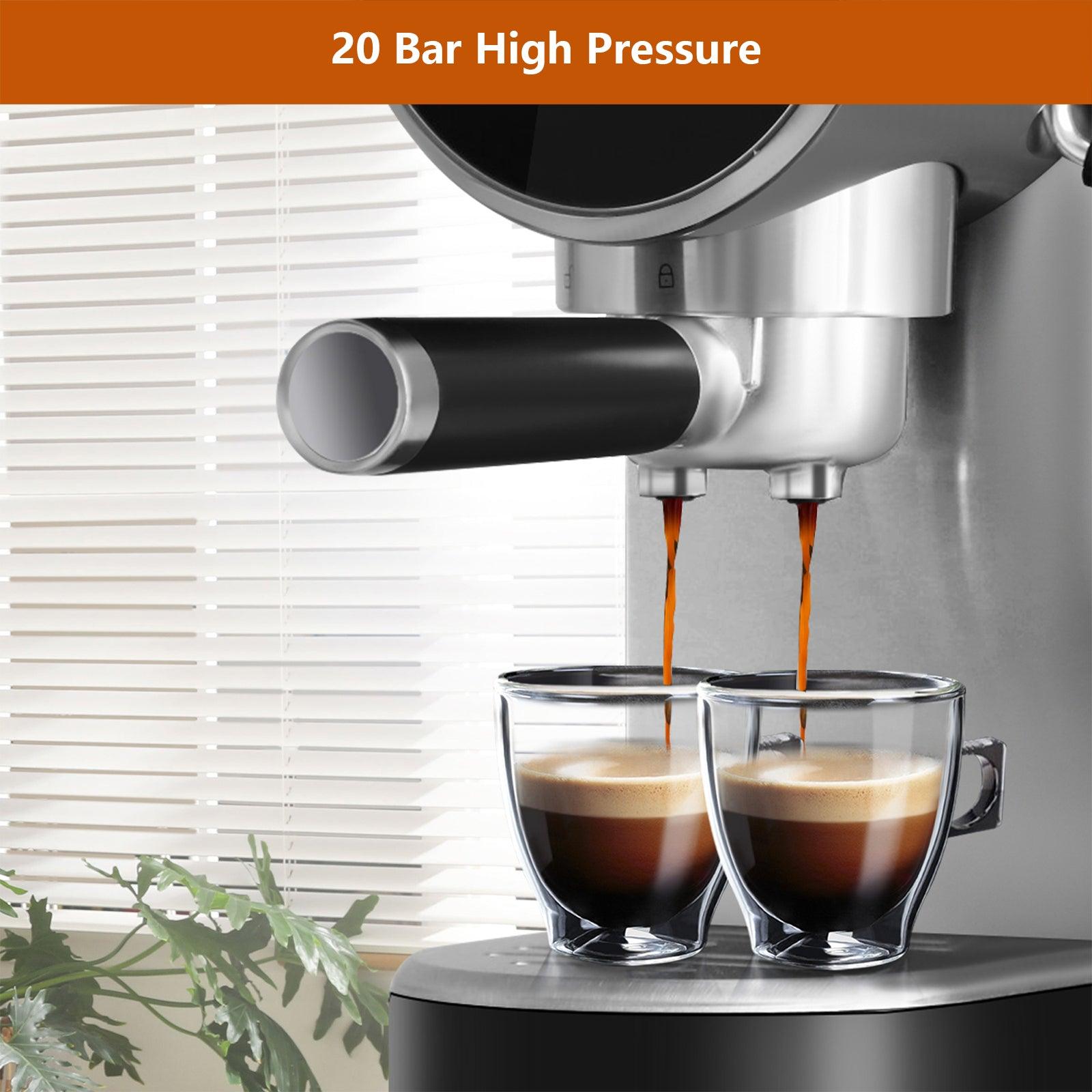 20 Bar Espresso Machine for Home with Milk Frother Wand, Coffee Maker with Digital Touch Screen - Bosonshop