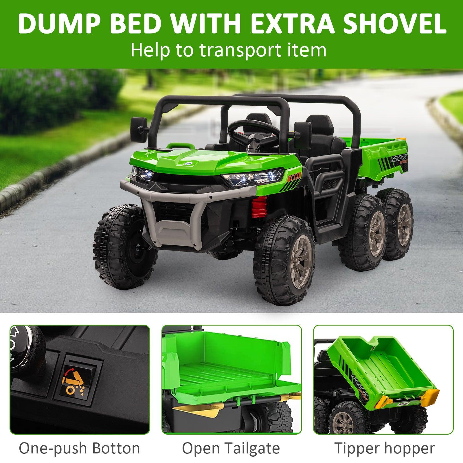 (Out of Stock) 2-Seater Dump Truck 24V Battery with Remote Control EVA Wheels - Bosonshop