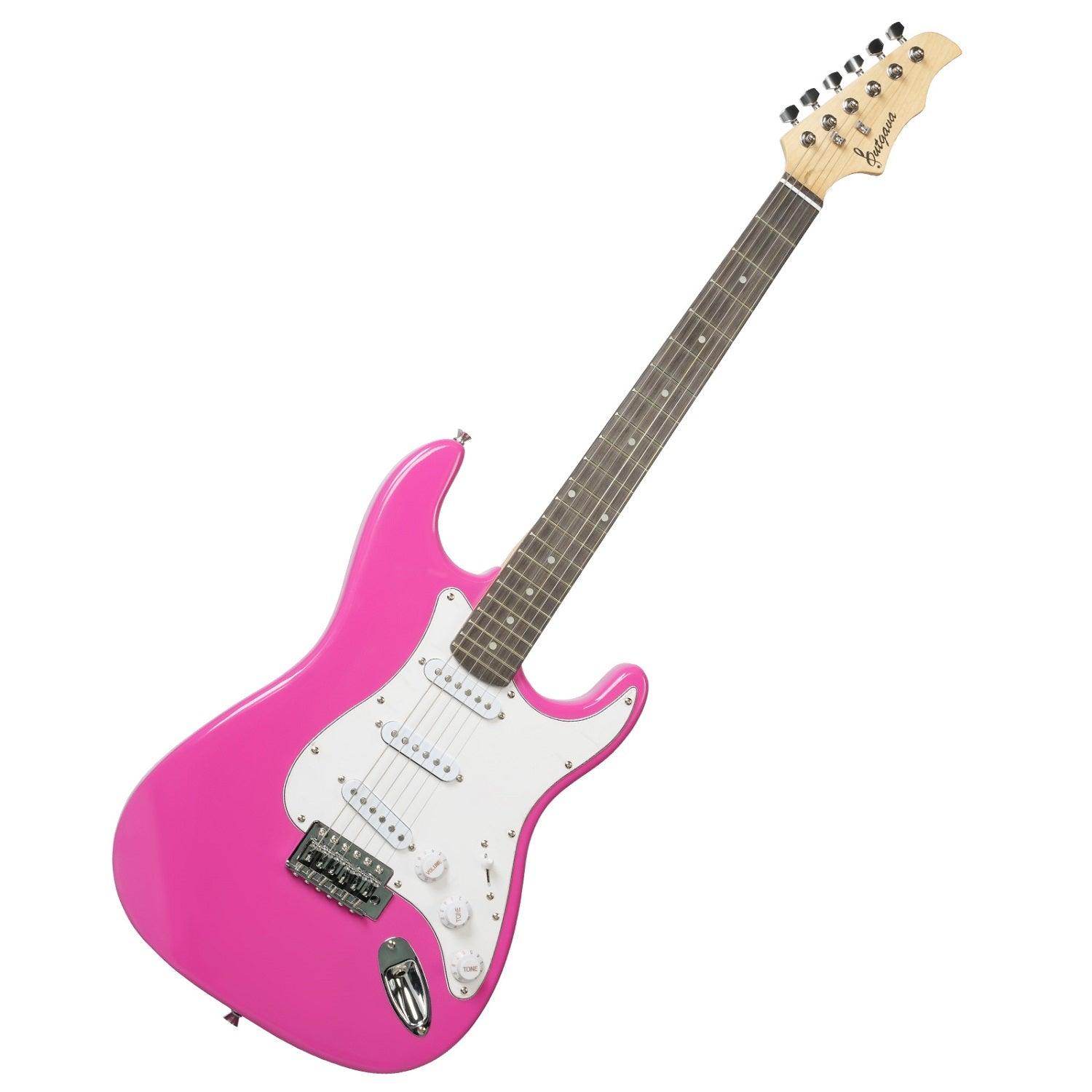 Entry Level Electric Guitar Set, 39" Teenage Electric Guitar w/ 15W Amplifier, Carrier Bag, Tuner, Strings, Picks, Cable, Pink - Bosonshop