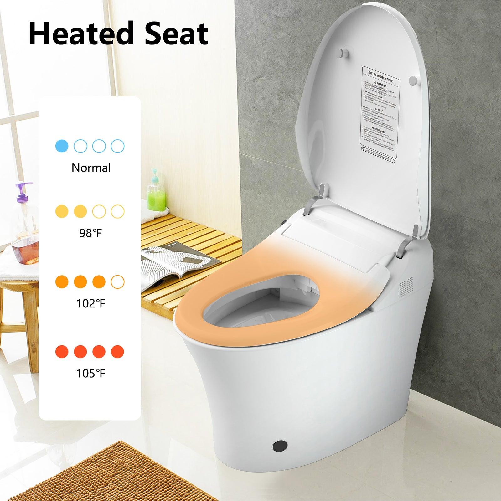 mart Toilet with Wireless Remote, Multiple Spray Modes, Heated Seat with Warm Water Sprayer and Dryer, Foot Sensor Modern Toilet Bidet Automatic Flush Toilet - Bosonshop