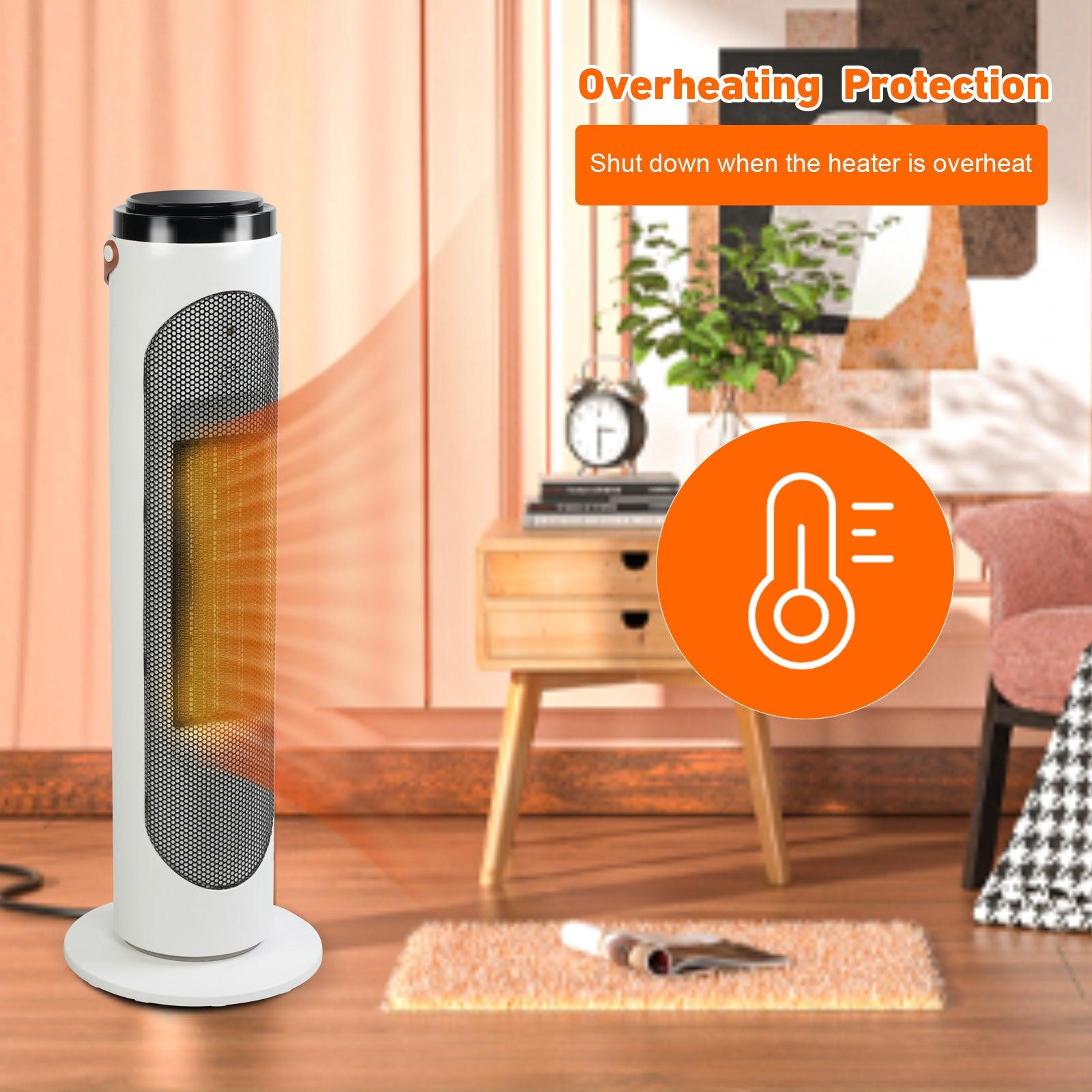 1500W Space Heaters PTC Oscillating Ceramic Heaters and Remote,24h Timer for Office Room Indoor - Bosonshop