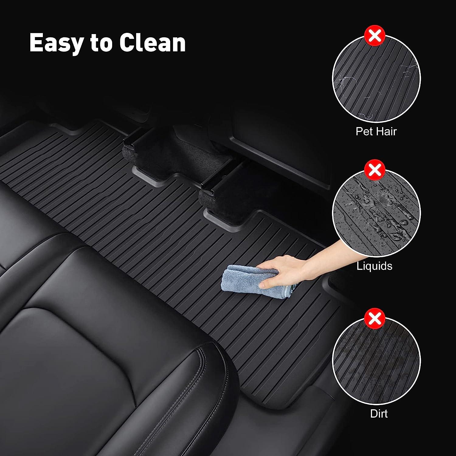 Tesla Model Y Waterproof Anti-Slip Set of 6 TP Floor Mats 2019 2020 2021 2022 2023 Accessories Fit for Front Rear Cargo Liner Set - Bosonshop