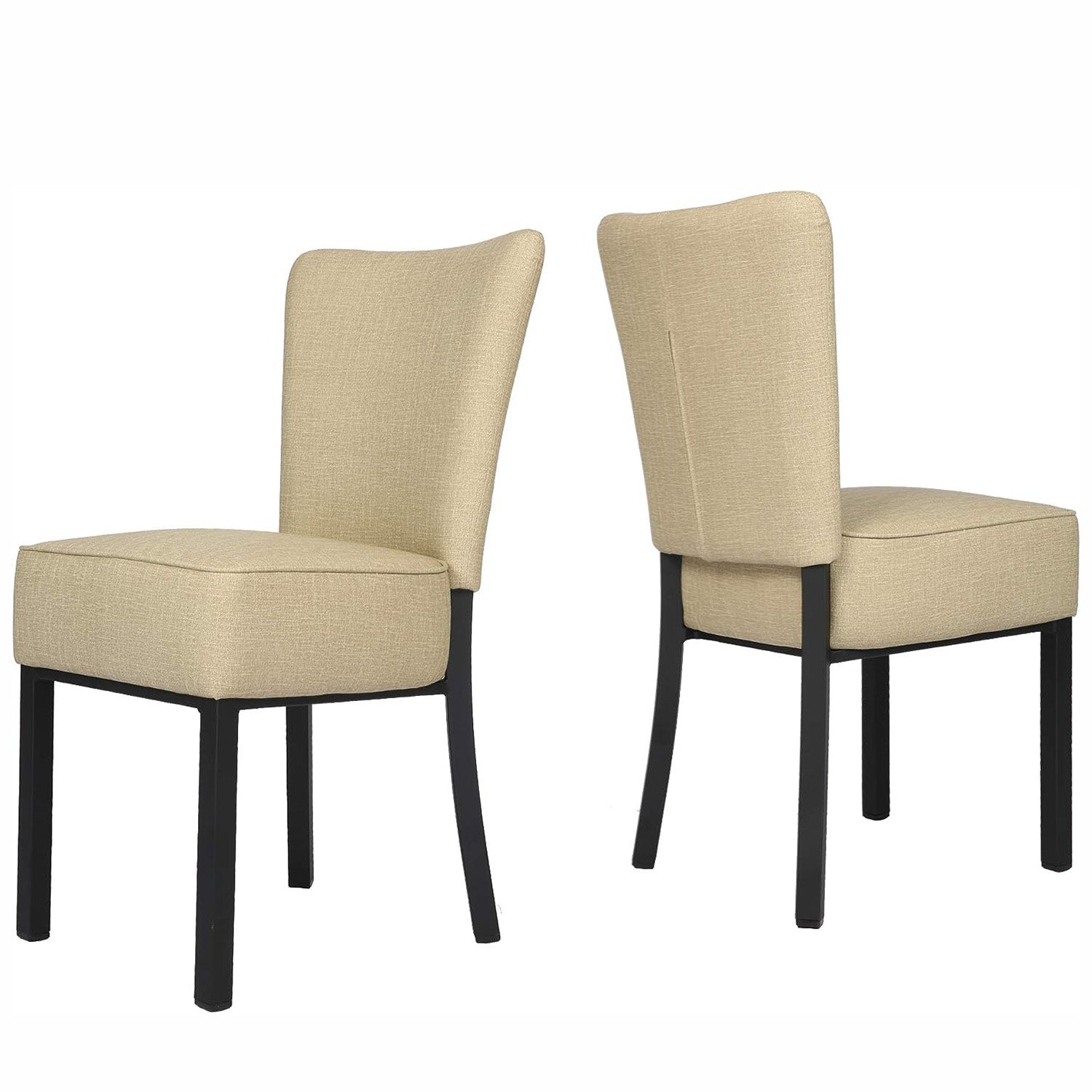 Set of 2 Kitchen Dining Room Chairs Modern PU Leather Chair with Soft Cushion - Bosonshop