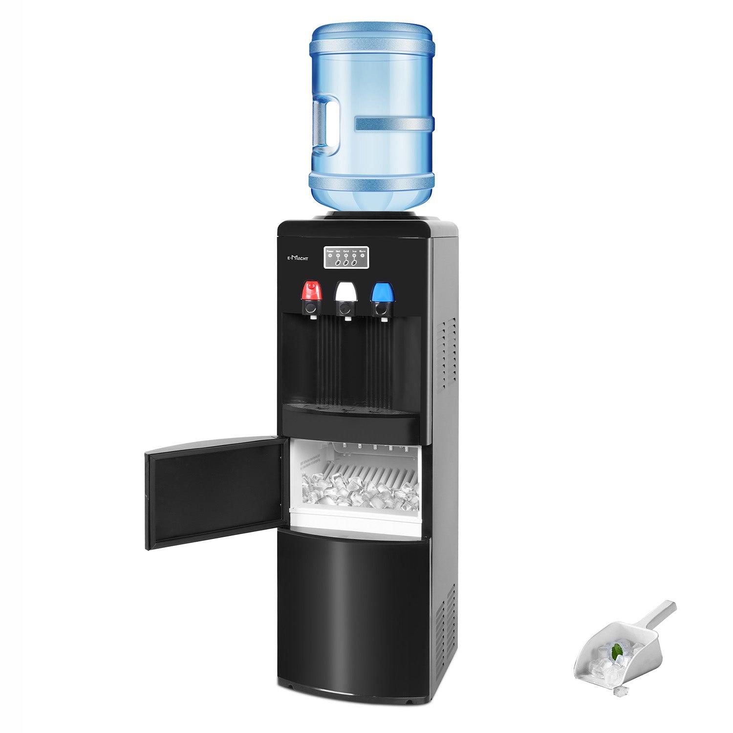 2-in-1 Water Cooler Dispenser with Ice Maker (3-5 Gallon), Scoop, and Child Safety Lock, Black - Bosonshop