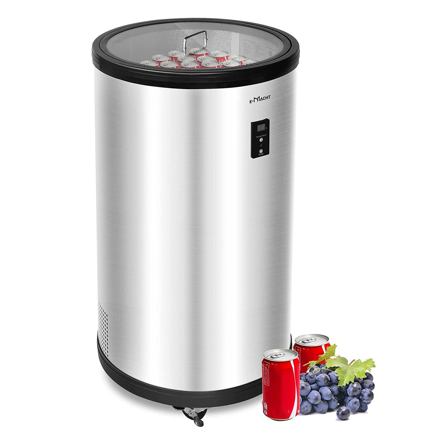 1.8 Cu.Ft Beverage Refrigerator Party Cooler Fridge with 4 Universal Wheels, Removable Baskets & LCD Display - Bosonshop