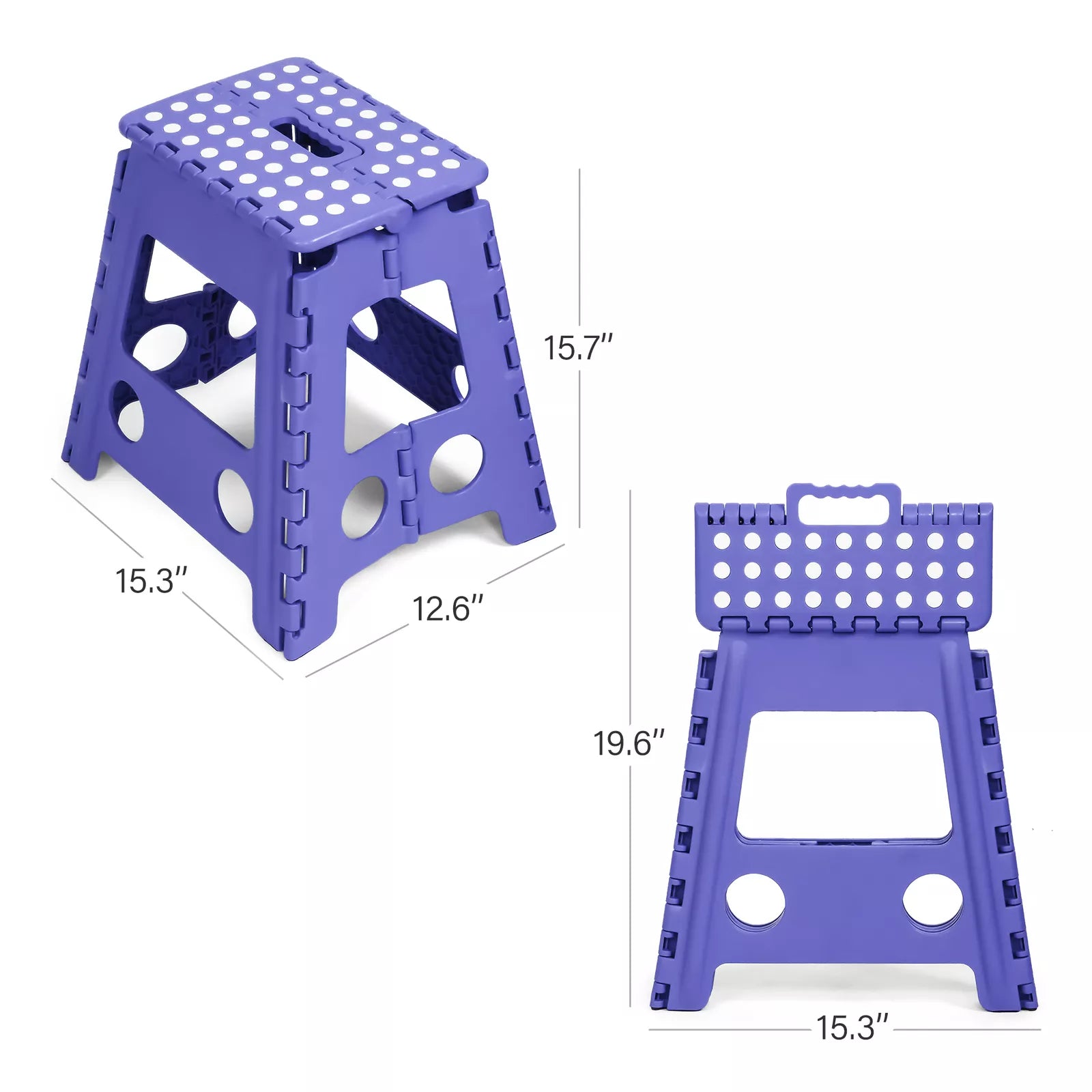 2 Pack Folding Step Stool with Portable Carrying Handle Safe Enough, Purple