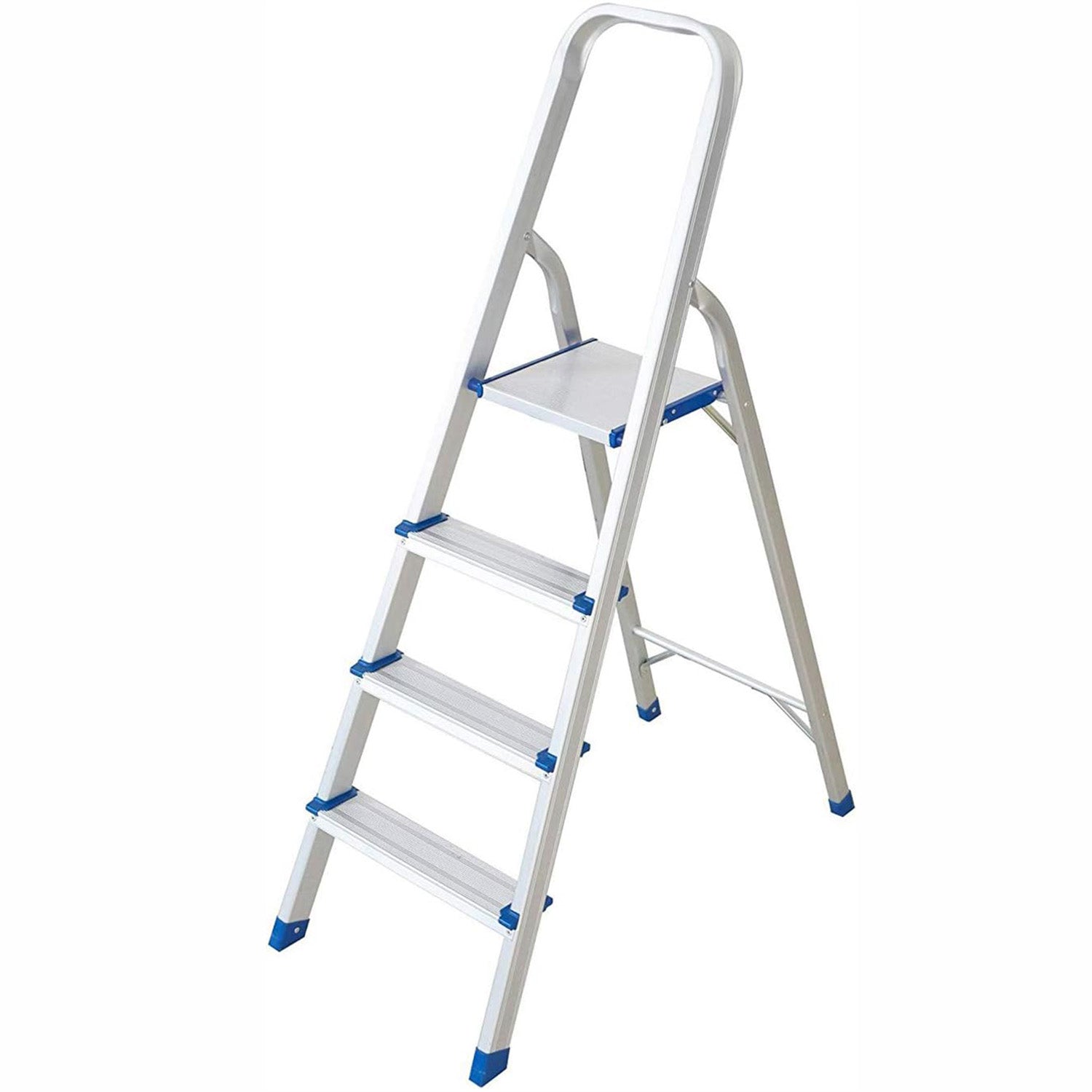 Foldable Lightweight Aluminum 4 Step Ladder with Anti-Slip, Household - Bosonshop