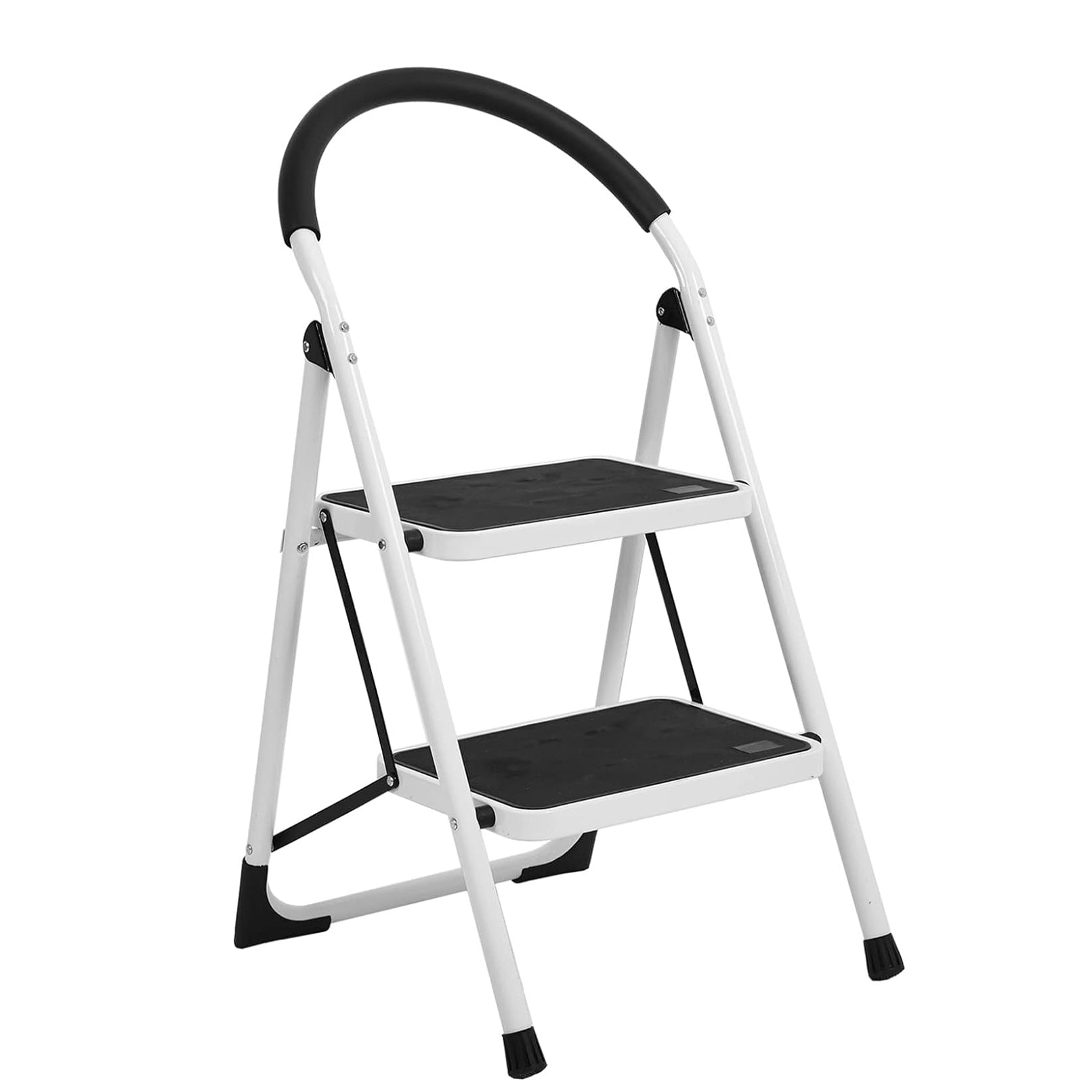 Portable Anti-Slip 2 Step Lightweight Steel Ladder, 330LBS Capacity - Bosonshop