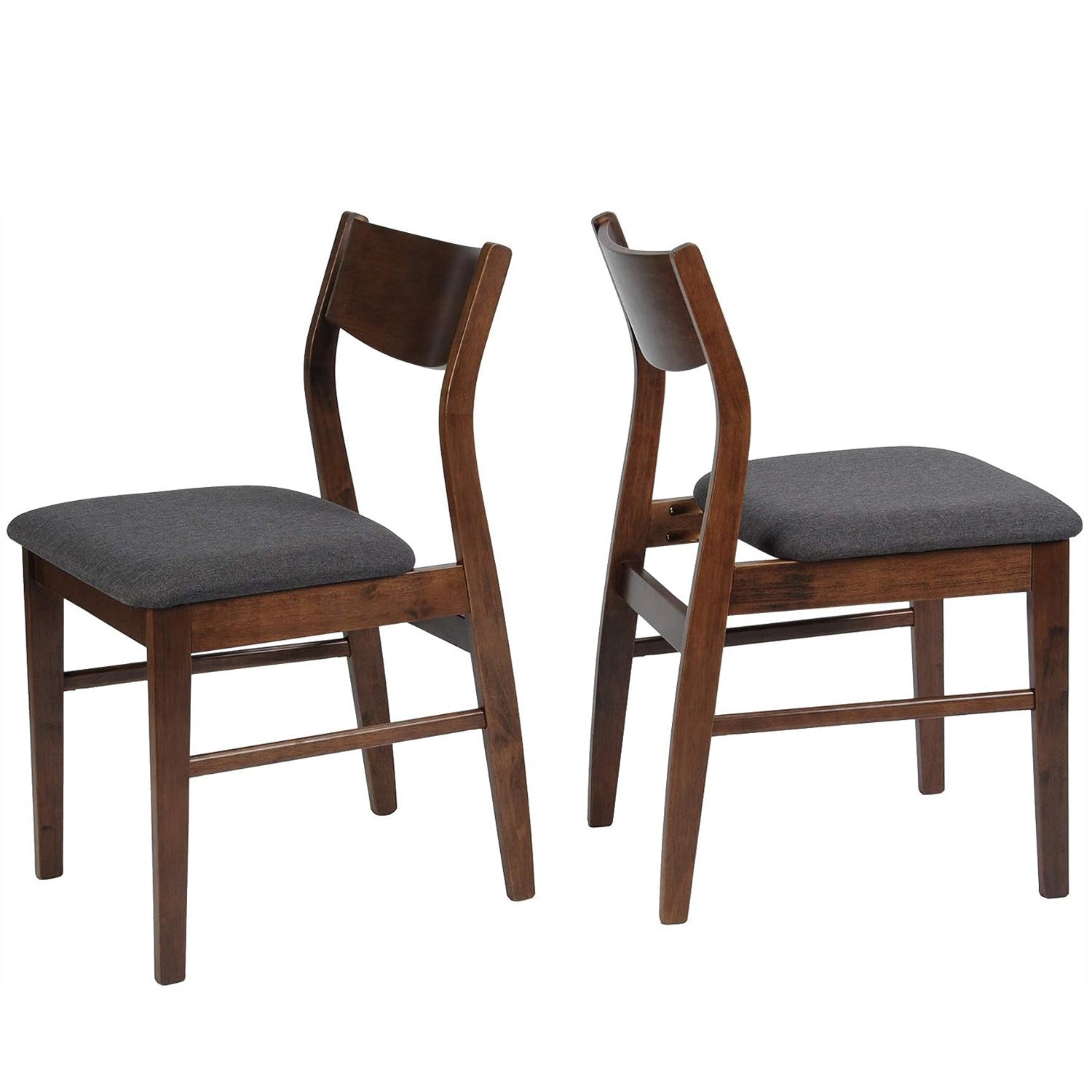 2 Pack Wooden Chairs with Cushioned Seat for Dining Room Set of 2 Upholstered Chairs with Back - Bosonshop