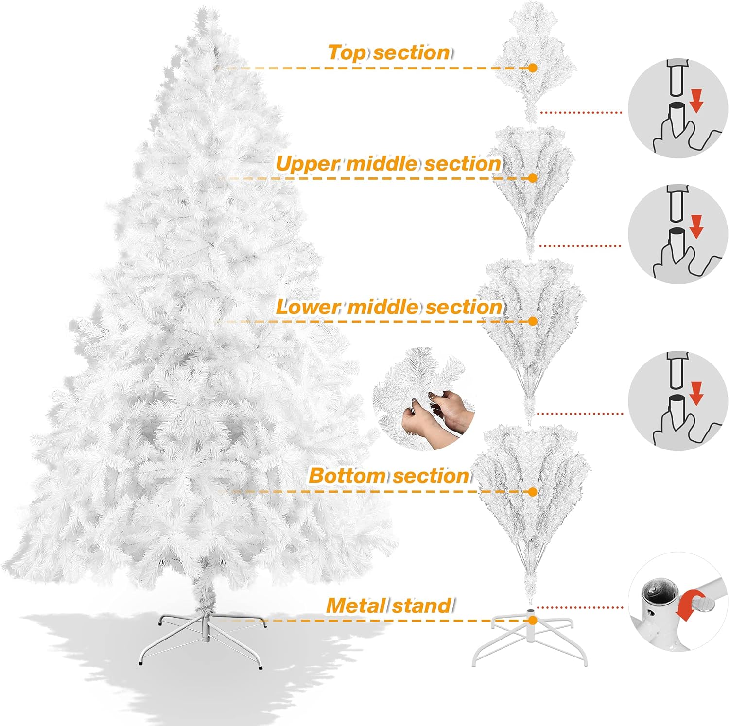 9' Premium Spruce Artificial Christmas Tree w/Metal Stand - Bosonshop