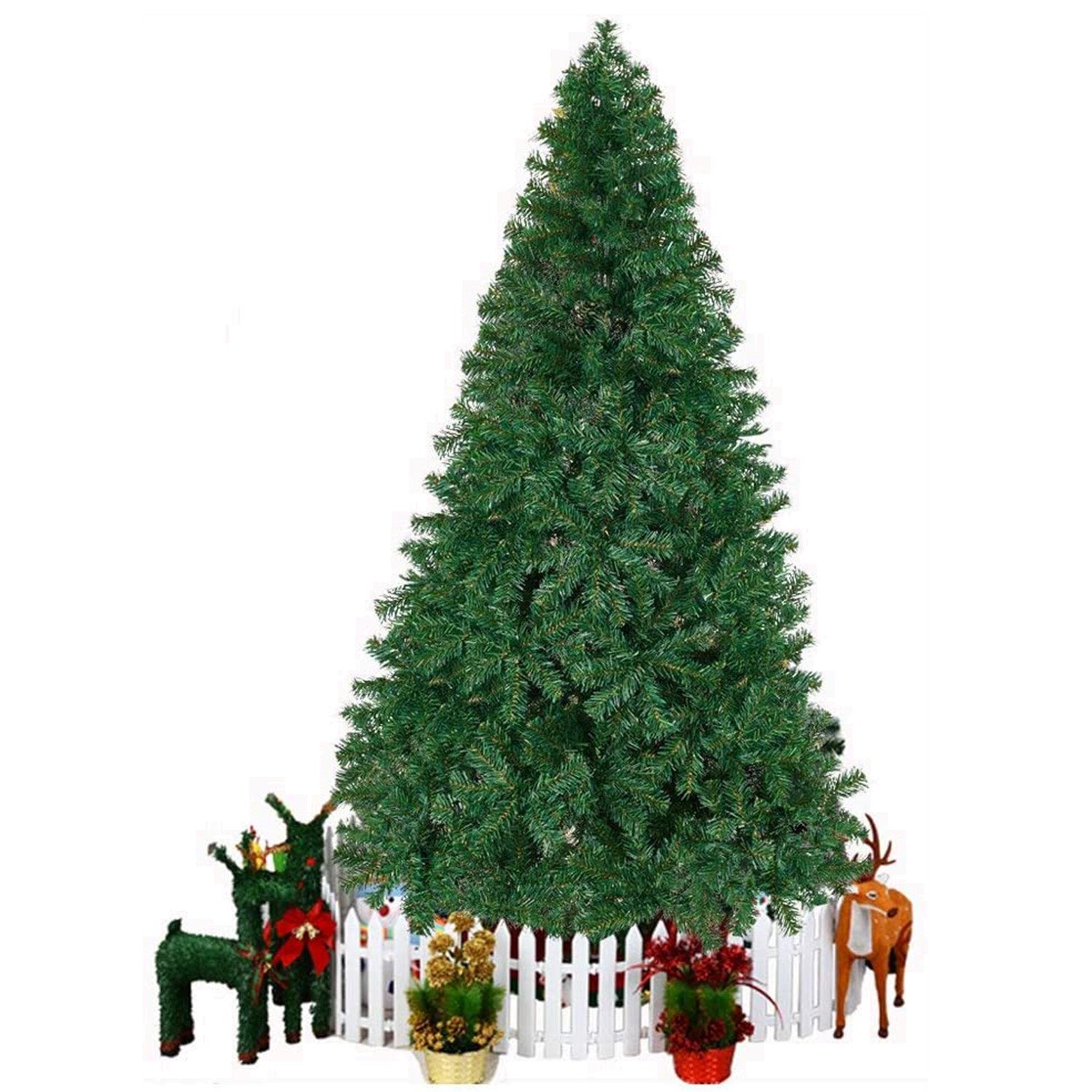 10' Premium Spruce Christmas Tree w/Metal Stand, Green - Bosonshop