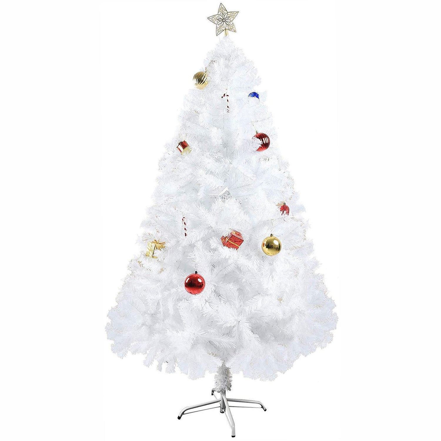 6' Premium Spruce Artificial Christmas Tree w/Metal Stand, White - Bosonshop