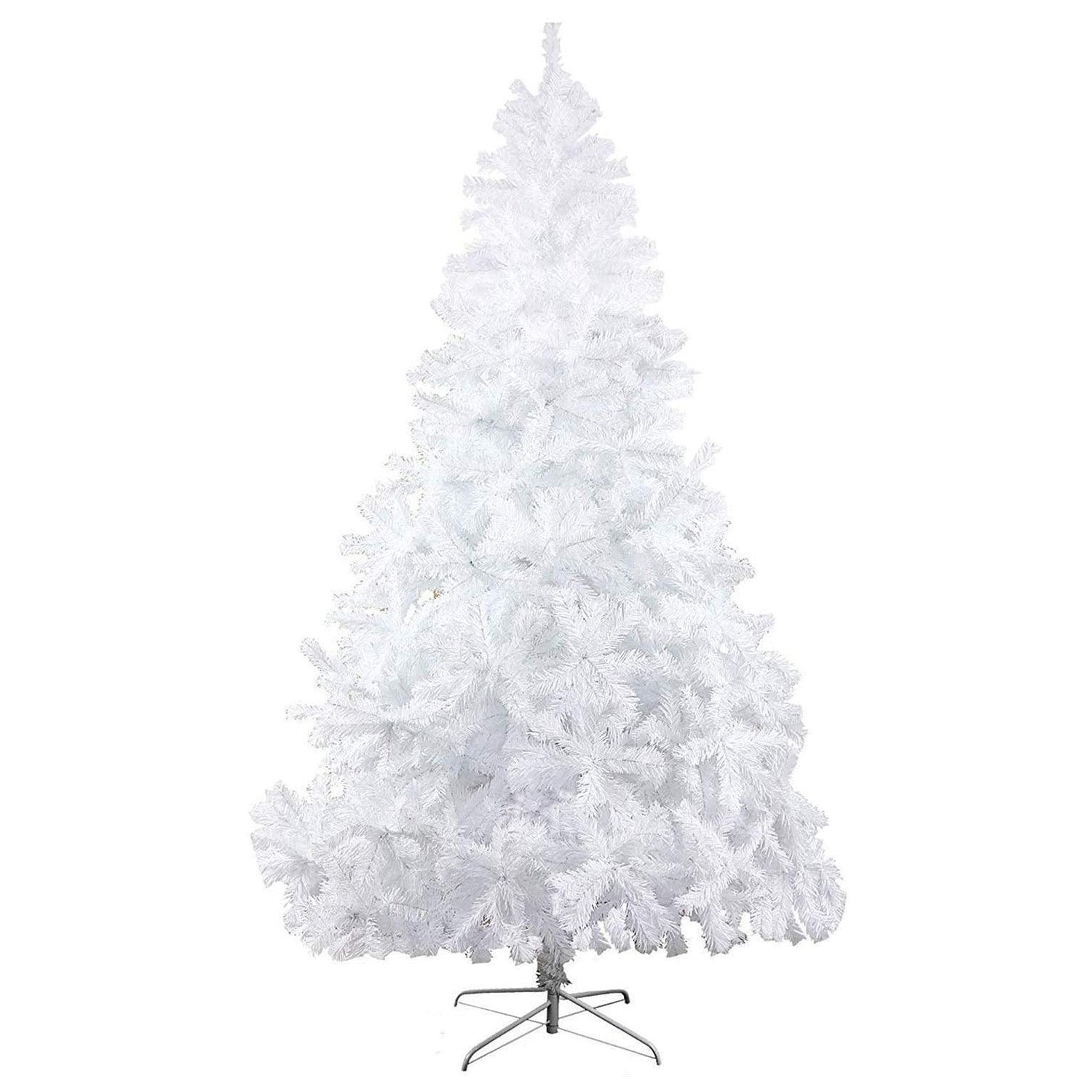 8' High Christmas Tree 1500 Tips Decorate Pine Tree W/ Metal Legs, White - Bosonshop