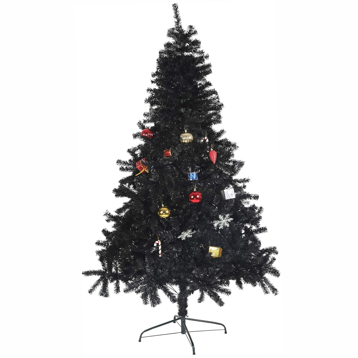 7.8' Premium Artificial Christmas Tree with Solid Metal Stand, Festive Indoor and Outdoor Decoration, Black - Bosonshop