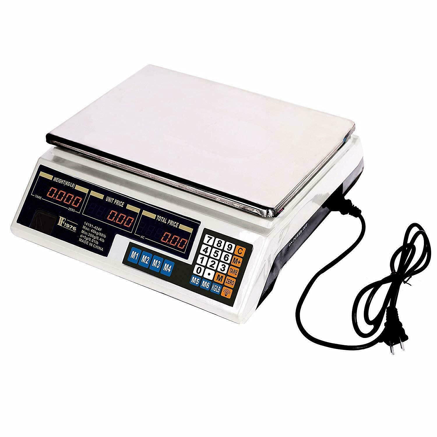 88 Lbs Electronic Price Computing Scale High Precision Digital Commercial Weighting Scale with Dual LCD Display - Bosonshop