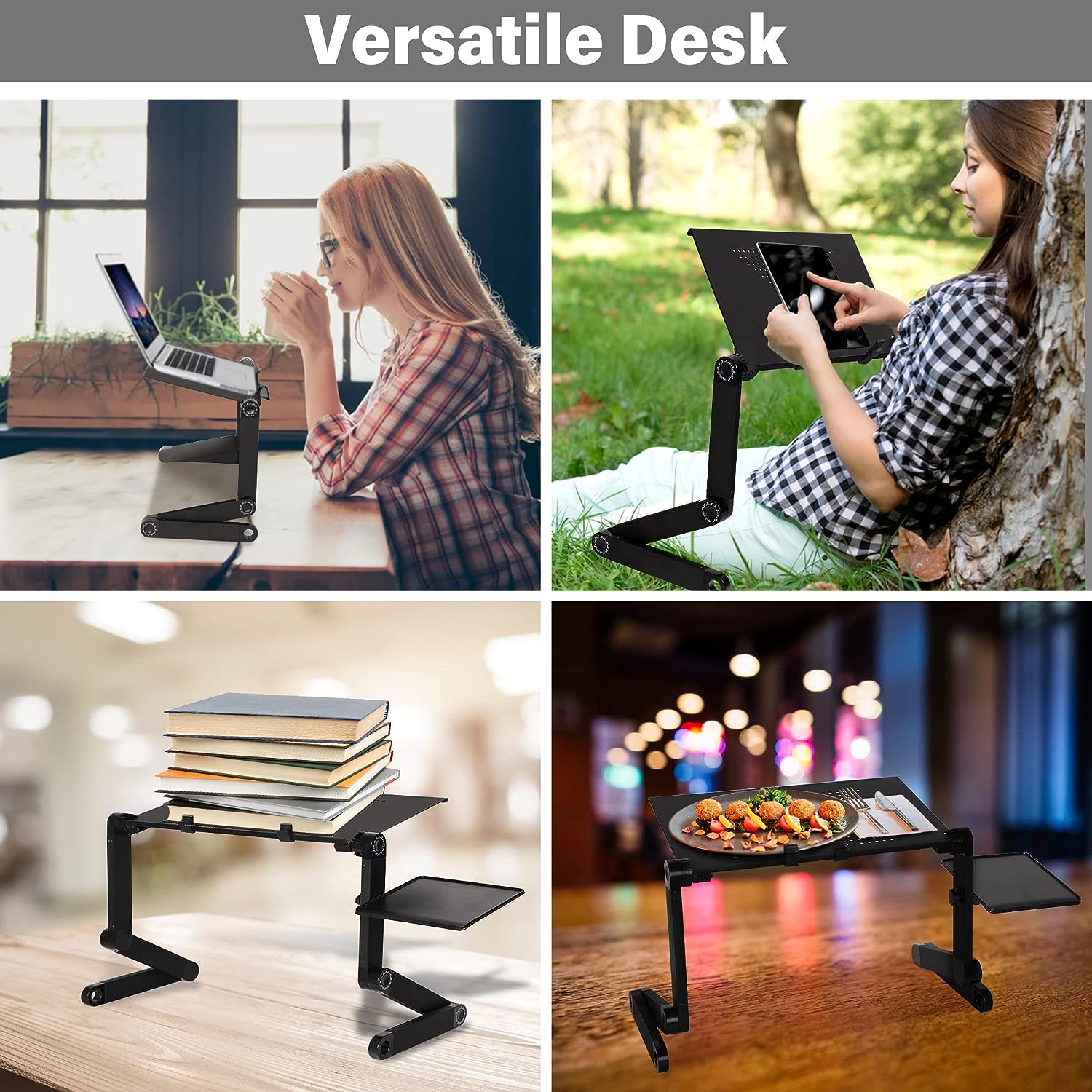 Foldable Adjustable Portable Laptop Table Stand Ergonomic Desk with Mouse Pad - Bosonshop