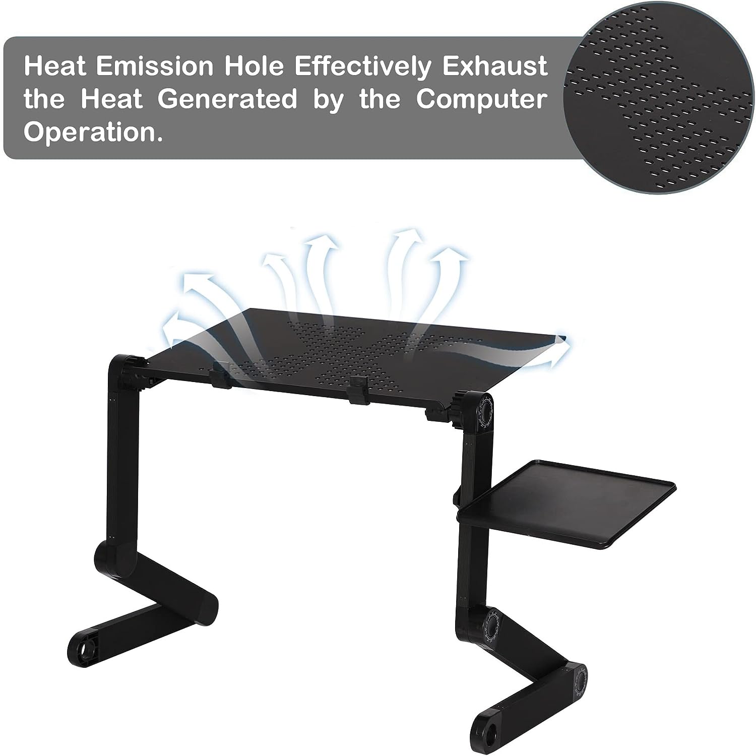 Foldable Adjustable Portable Laptop Table Stand Ergonomic Desk with Mouse Pad - Bosonshop