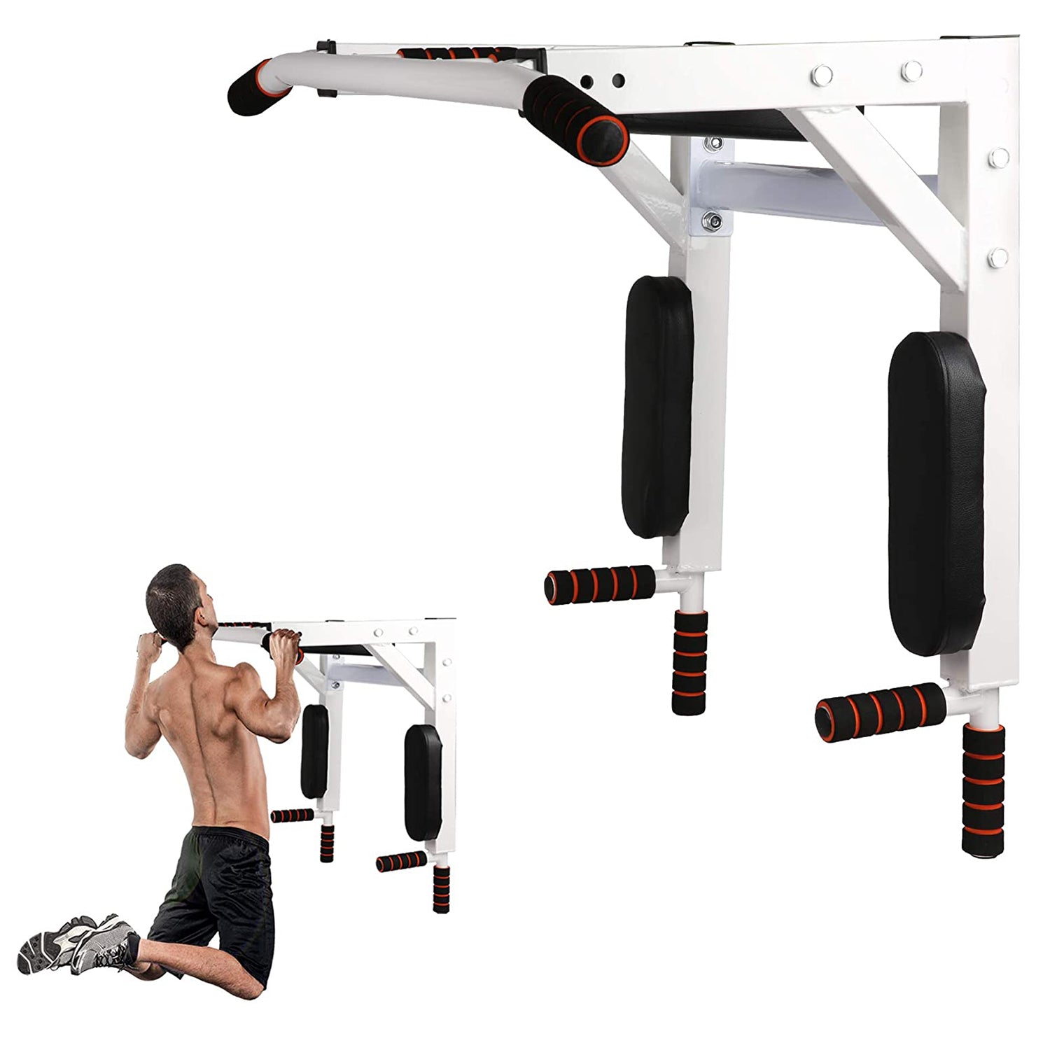 (Out of Stock) Versatile 2-in-1 Wall Mounted Pull Up Bar and Dip Station for Home Gym - Supports up to 330 Lbs - Bosonshop