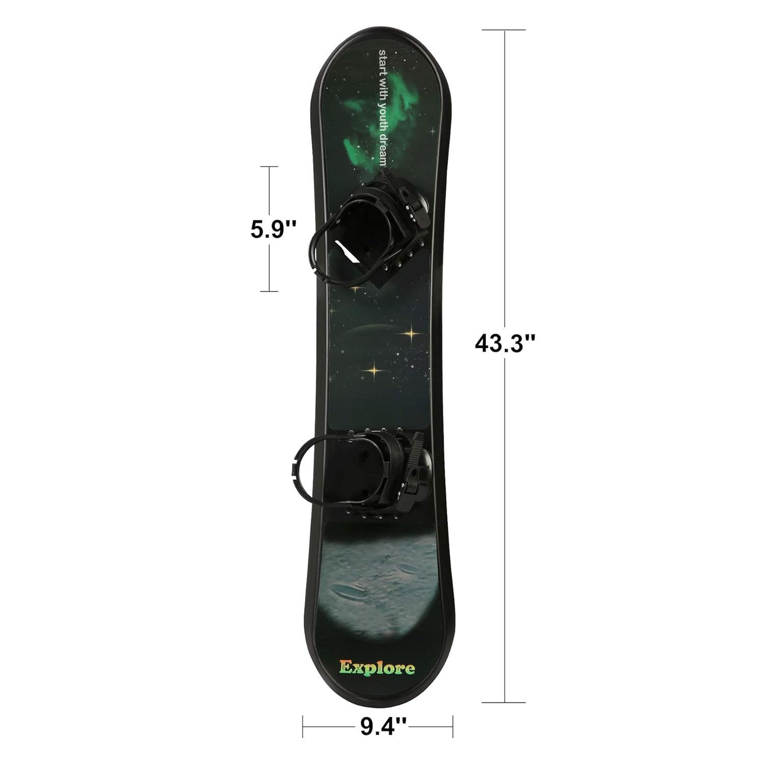 Snowboard for Kids Beginners - 43.3" Adjustable Step-in Bindings Winter Sport Ski Snow Board - Bosonshop