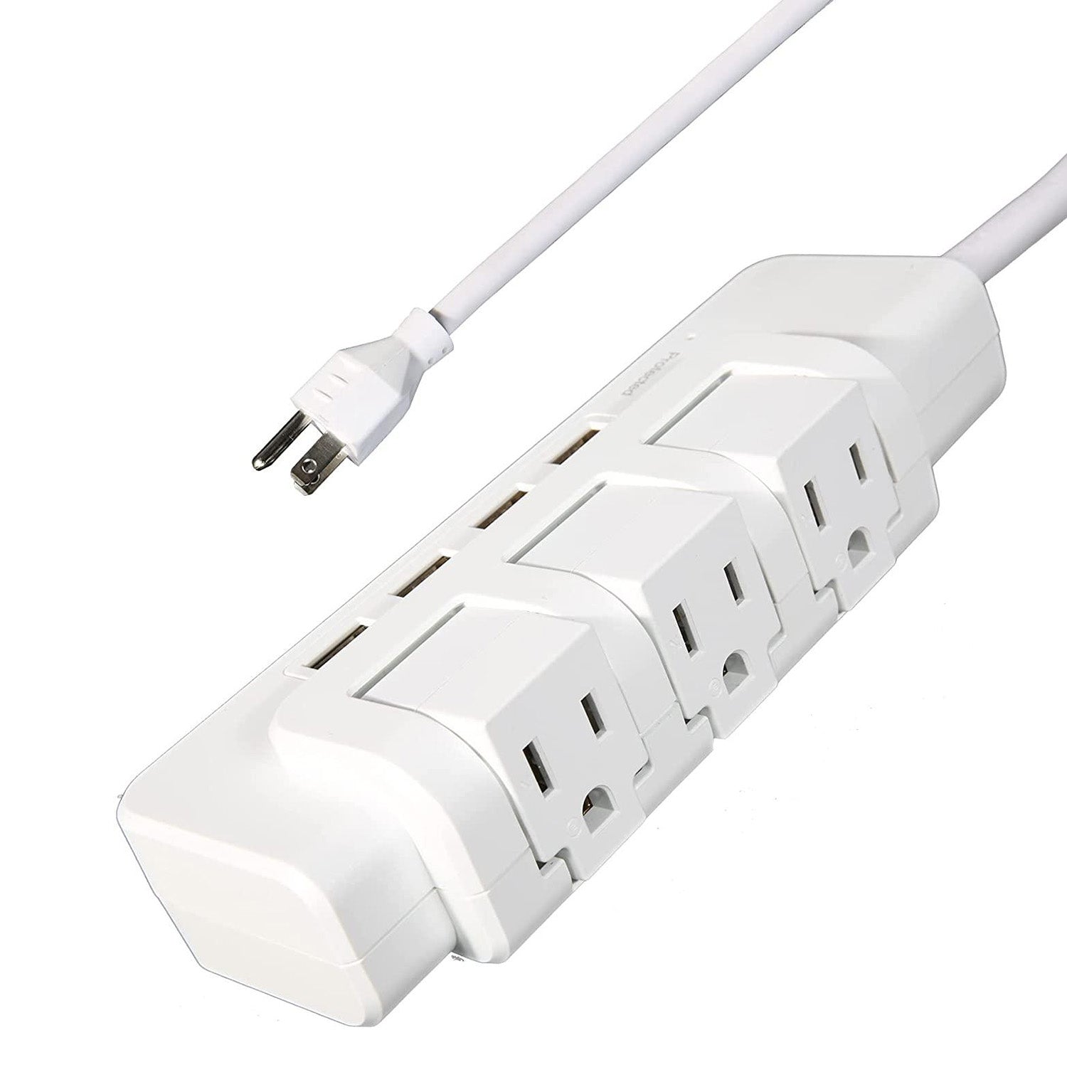 3 Outlets Extender Rotating Power Strip Surge Protector with 4 USB Ports and 6ft Heavy Duty Extension Cord Wall Mount for Home Office - Bosonshop