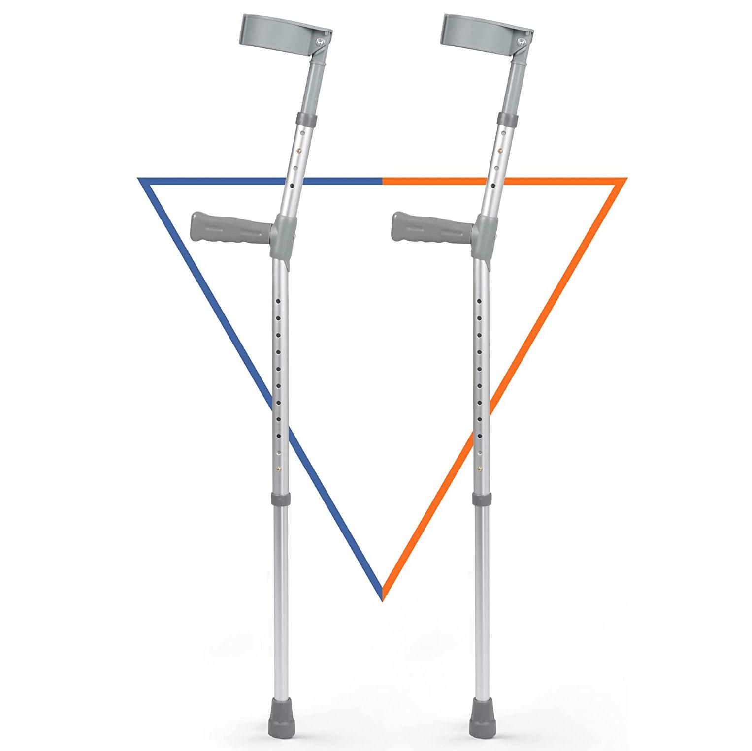 1 Pair of Aluminum Alloy Rehabilitation Crutches with Ergonomic Handles - Bosonshop