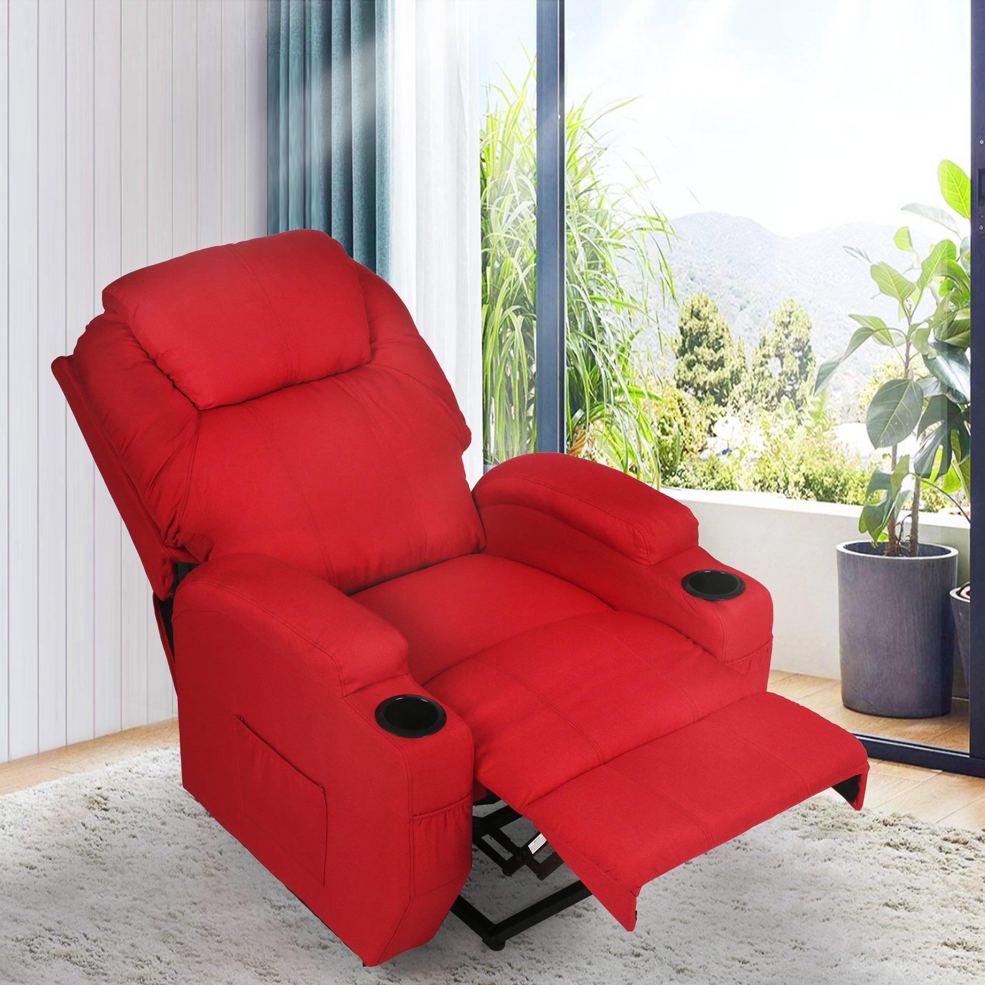 Power Lift Recliner Chair, Electric Full Body Massage Chair for Elderly with Massage and Heat, Red - Bosonshop