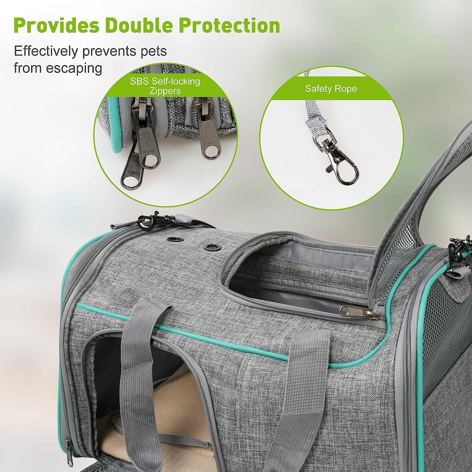 Airline Approved Pet Carrier for Cats Dogs Puppies Up to 16.5lbs with Breathable Mesh & Safe Locking Zippers - Bosonshop