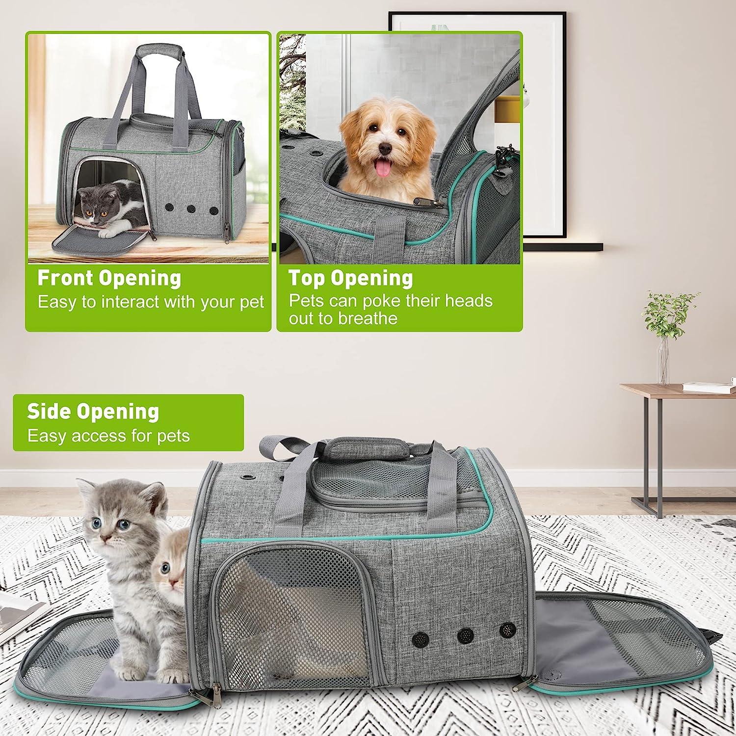 Airline Approved Pet Carrier for Cats Dogs Puppies Up to 16.5lbs with Breathable Mesh & Safe Locking Zippers - Bosonshop