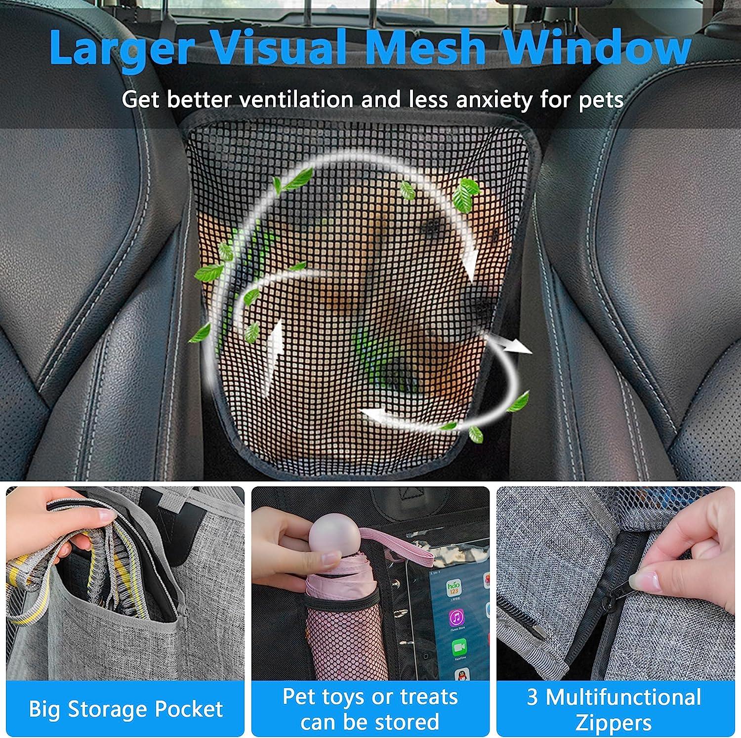 4-in-1 Waterproof Pet Dog Car Seat Cover for Back Seat 100% with Big Mesh Window & Storage Bag - Bosonshop