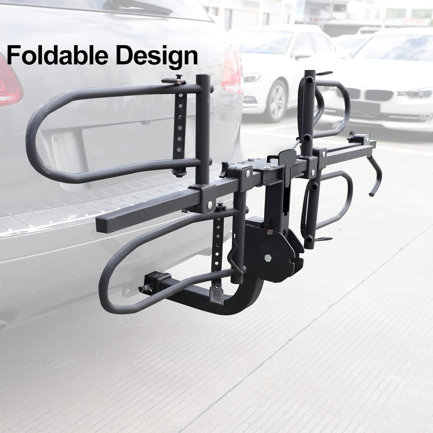 Hitch Mount Bike Rack 2 Bikes, Wobble Free Smart Tilting Folding Bicycle Car Racks - Bosonshop