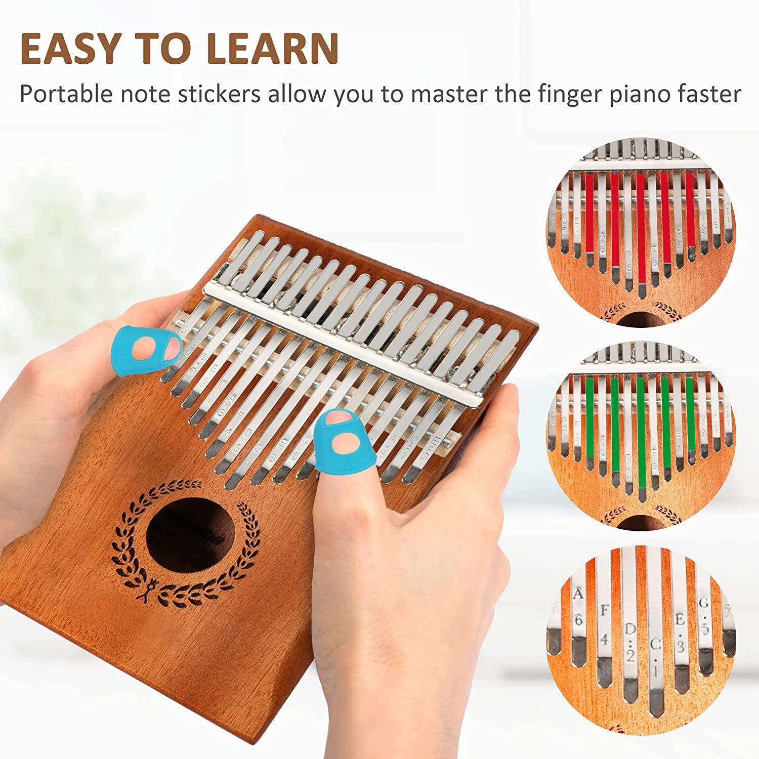 Kalimba Thumb Piano 17 Keys Portable Mahogany Mbira Finger Piano for Kids and Adults Beginners - Bosonshop