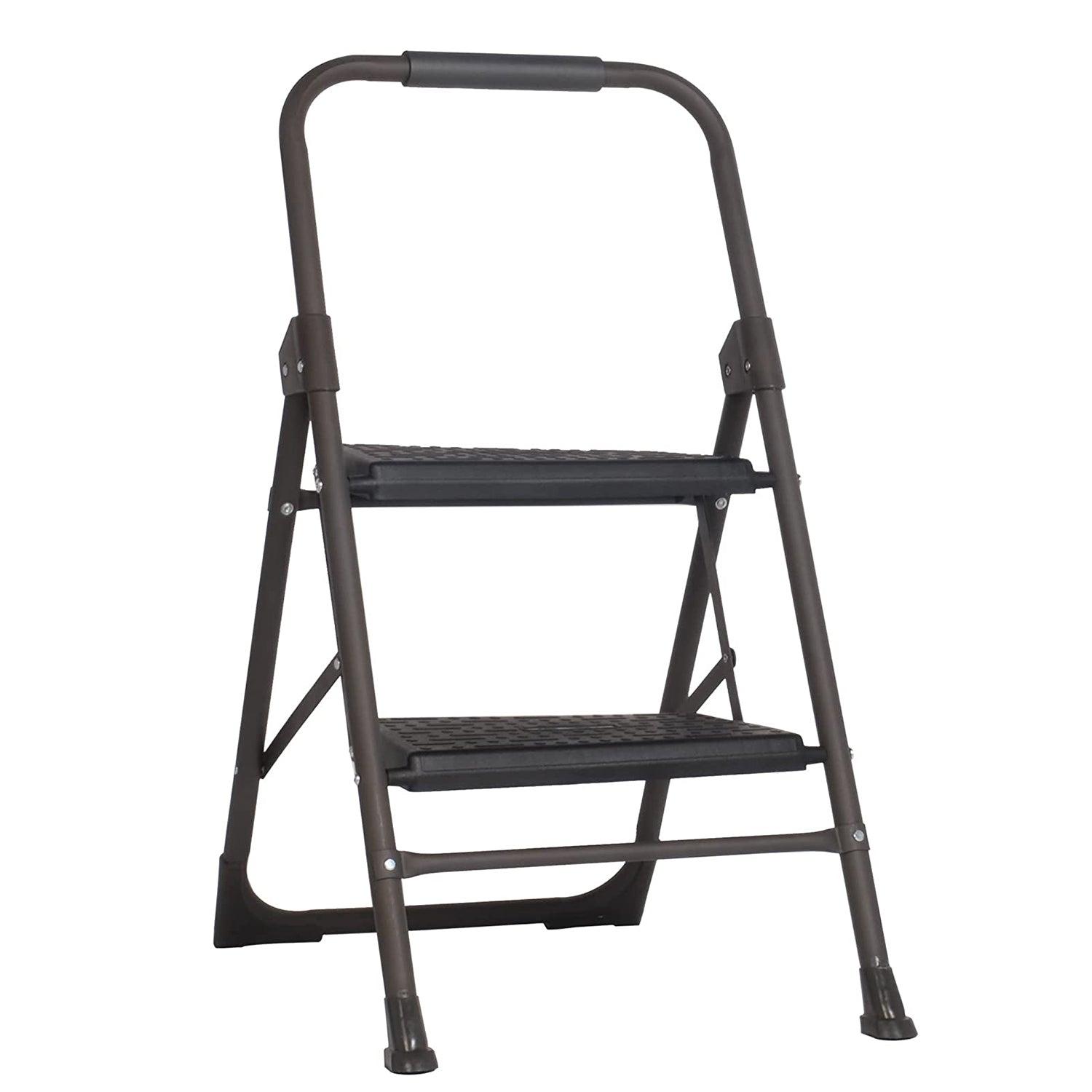 Step Ladder Folding Step Stool 2 Step Ladder with Wide Anti-Slip Pedal - Bosonshop