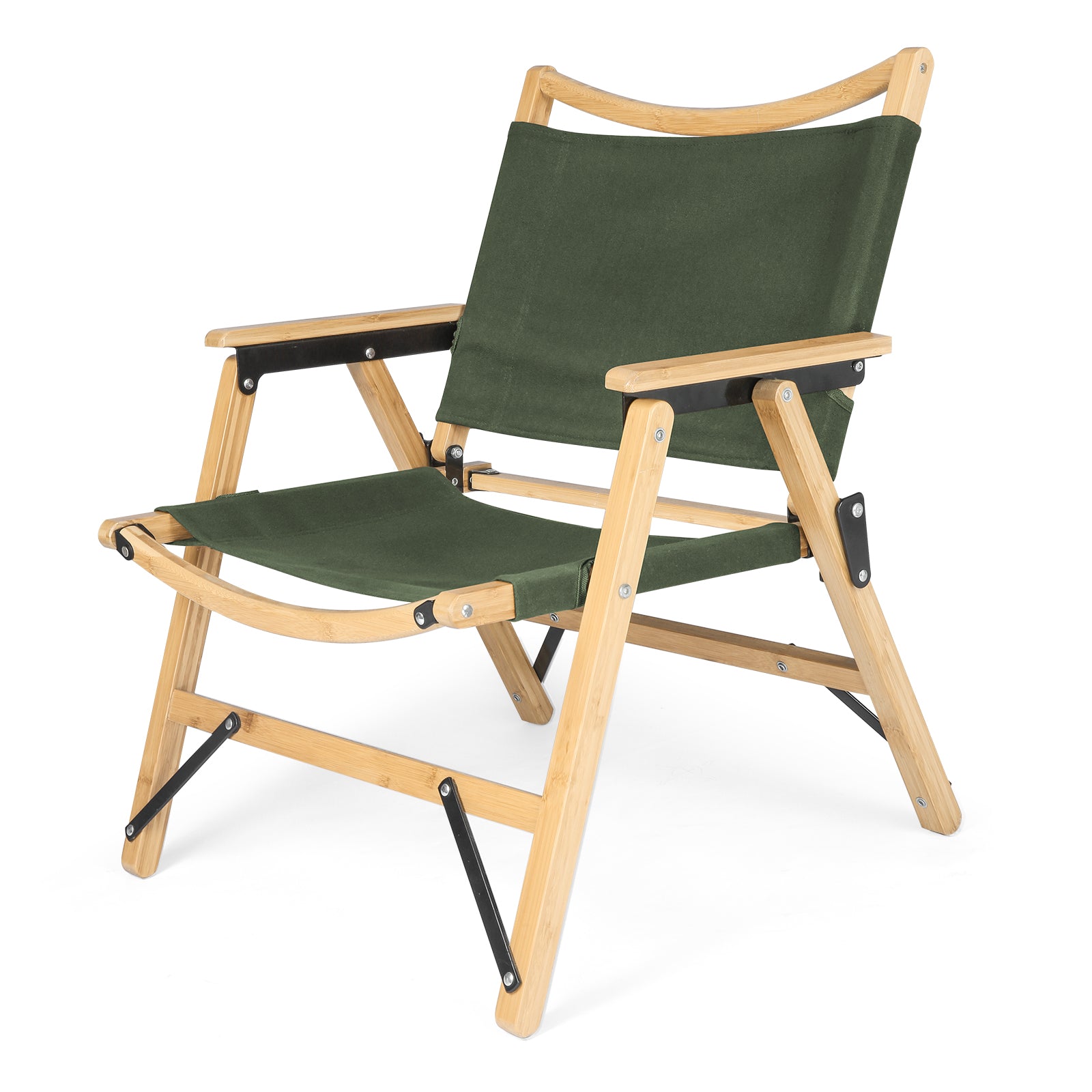 (Out of Stock) 2 Pack Foldable Portable Wooden Camping Chair for Adults Outdoor Leisure Chair with Storage Bag - Bosonshop