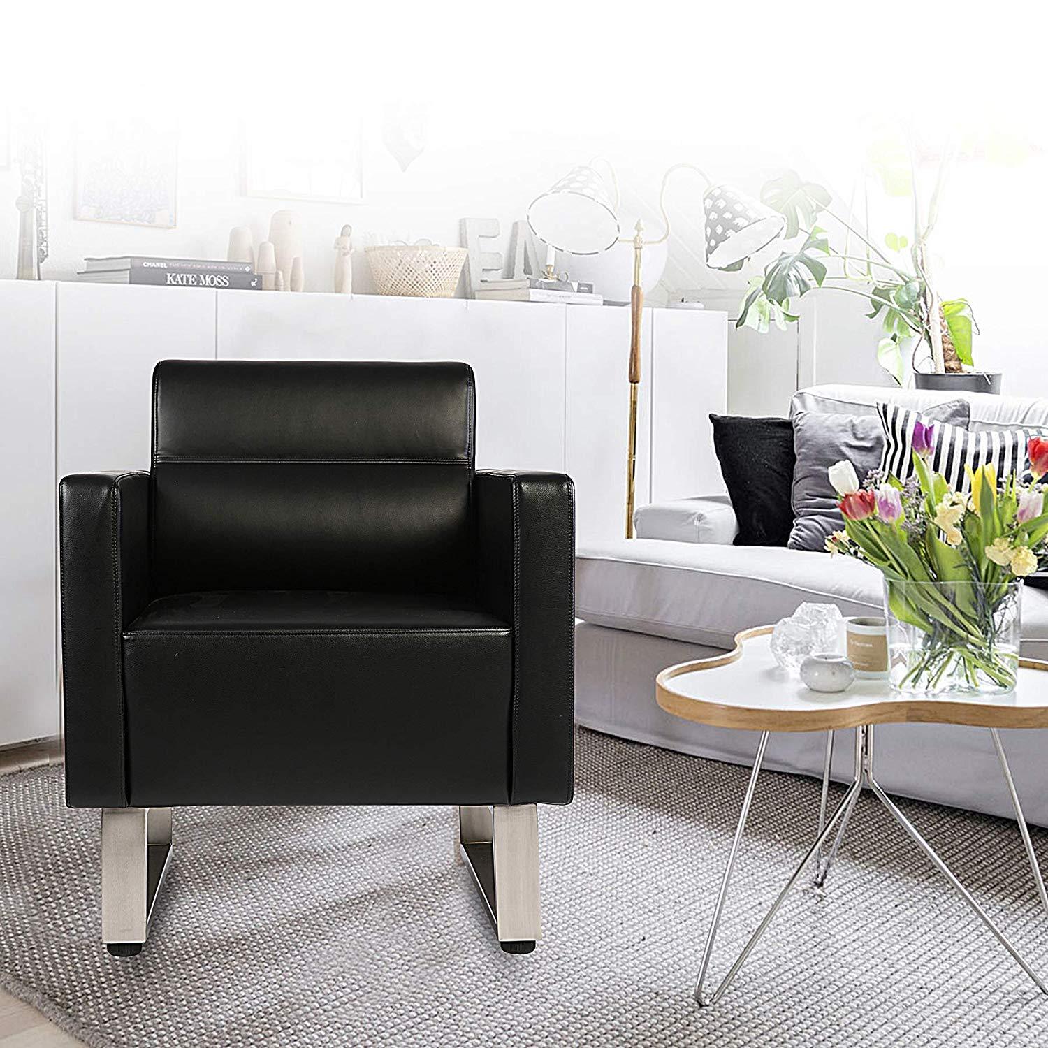 Bosonshop Arm Chair PU Leather Single Sofa Chair Furniture