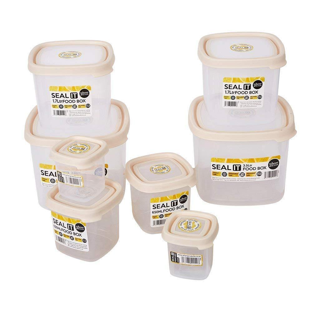 Bosonshop 16 Piece Food Storage Container Set with Easy Find Lids,BPA Free and 100% Leak Proof, Plastic