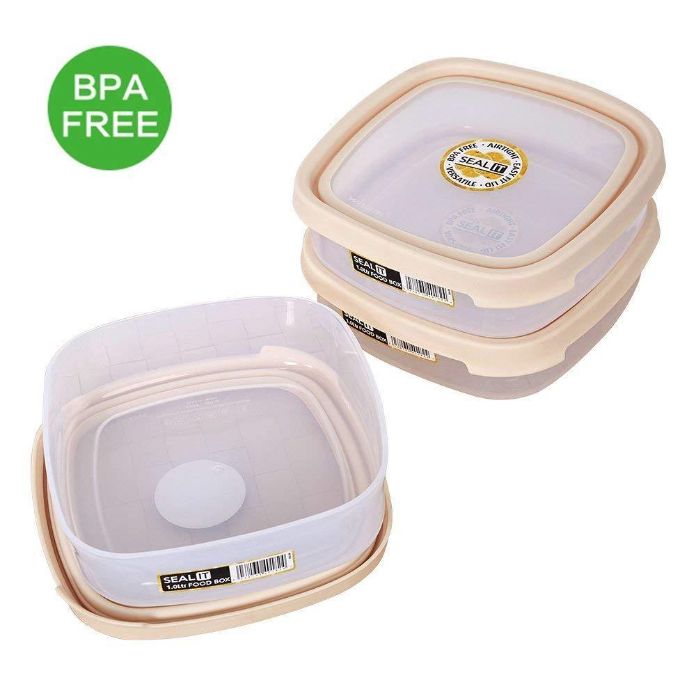 Bosonshop  6 Piece Food Storage Container Set with Easy Locking Lids,BPA Free and 100% Leak Proof,Plastic